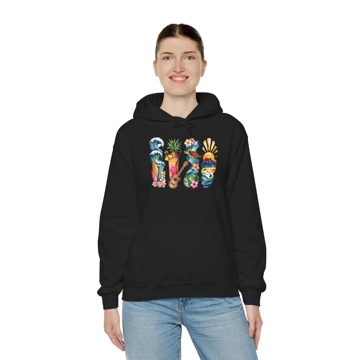 Hawaii Nature Hoodie – Unisex Sweatshirt for Volcano & Ocean Lovers