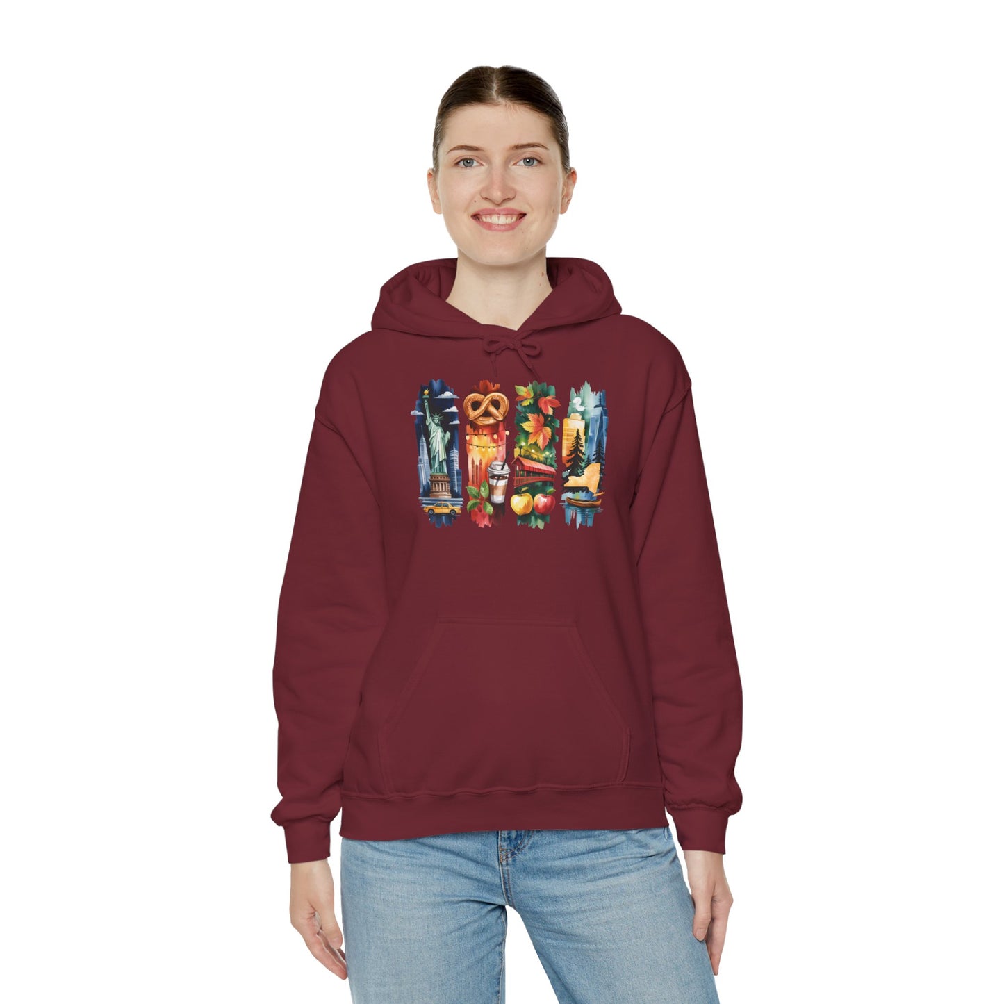 New York Nature Hoodie – Unisex Empire State Sweatshirt for Tourists and Travelers