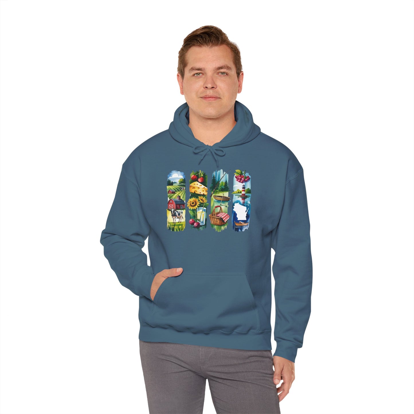 Wisconsin Nature Hoodie – Unisex Sweatshirt with Sceneries for Midwest Outdoor Lovers
