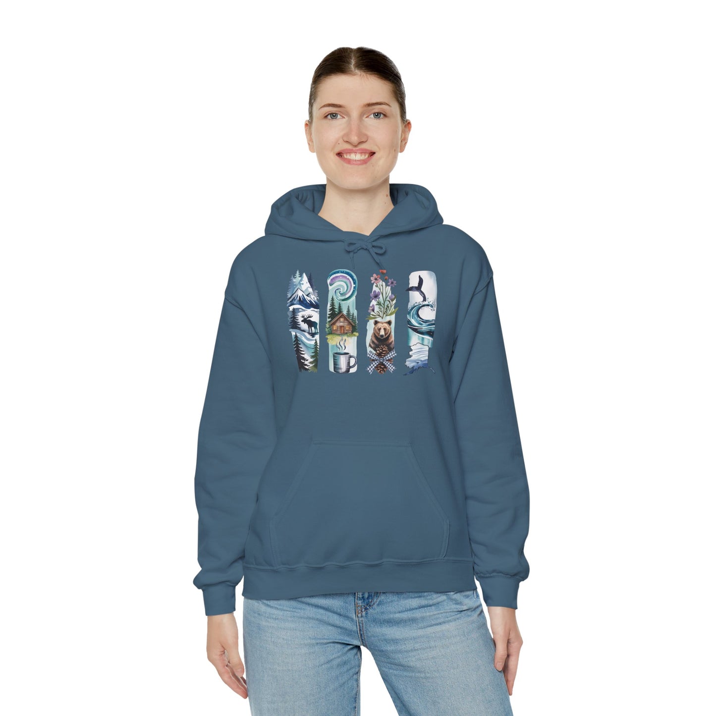 Alaska Nature Hoodie – Unisex Sweatshirt for Mountain & Glacier Explorers