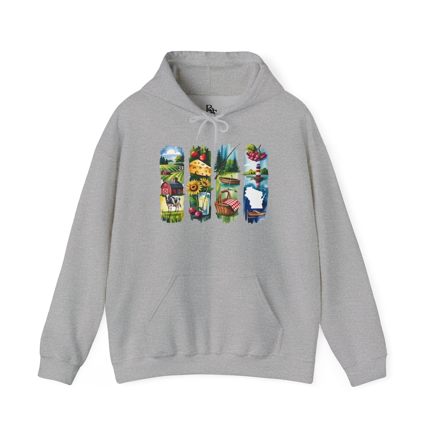 Wisconsin Nature Hoodie – Unisex Sweatshirt with Sceneries for Midwest Outdoor Lovers