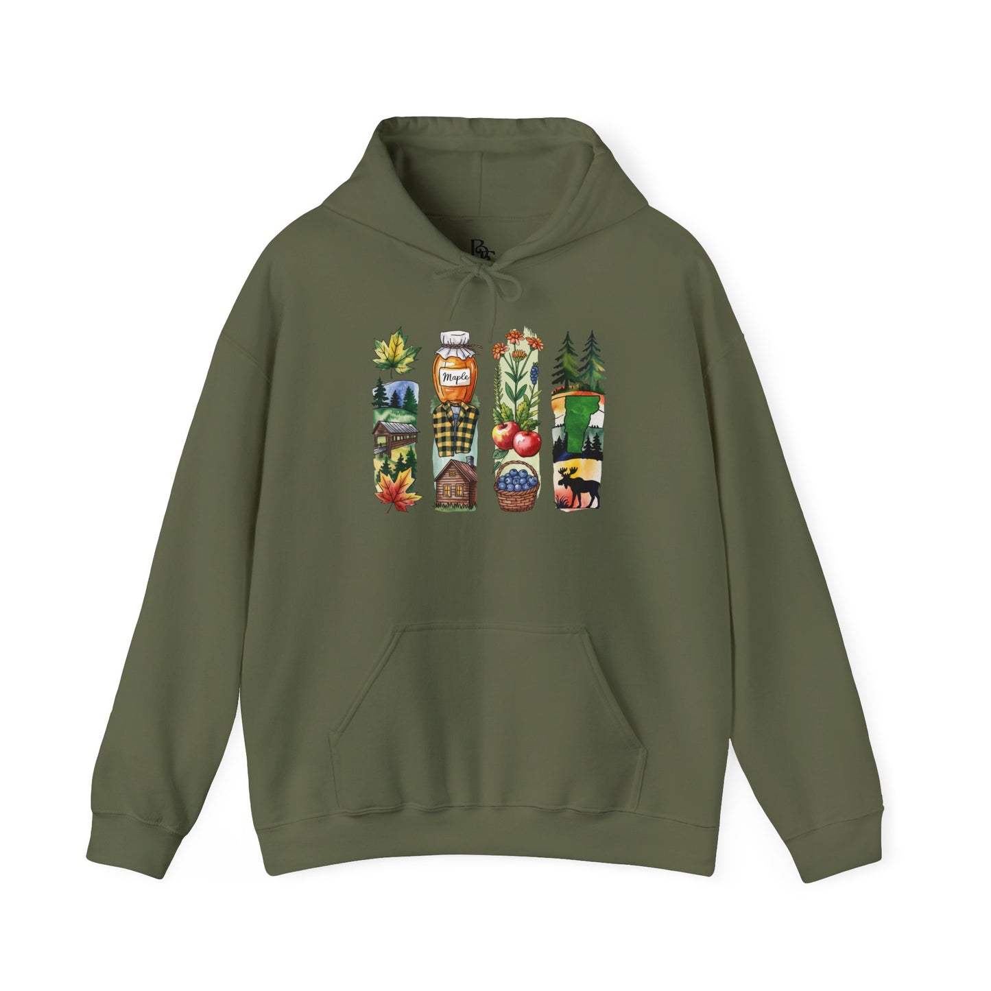 Vermont Nature Hoodie – Unisex Green Mountain State Sweatshirt for Outdoor Lovers & Travelers