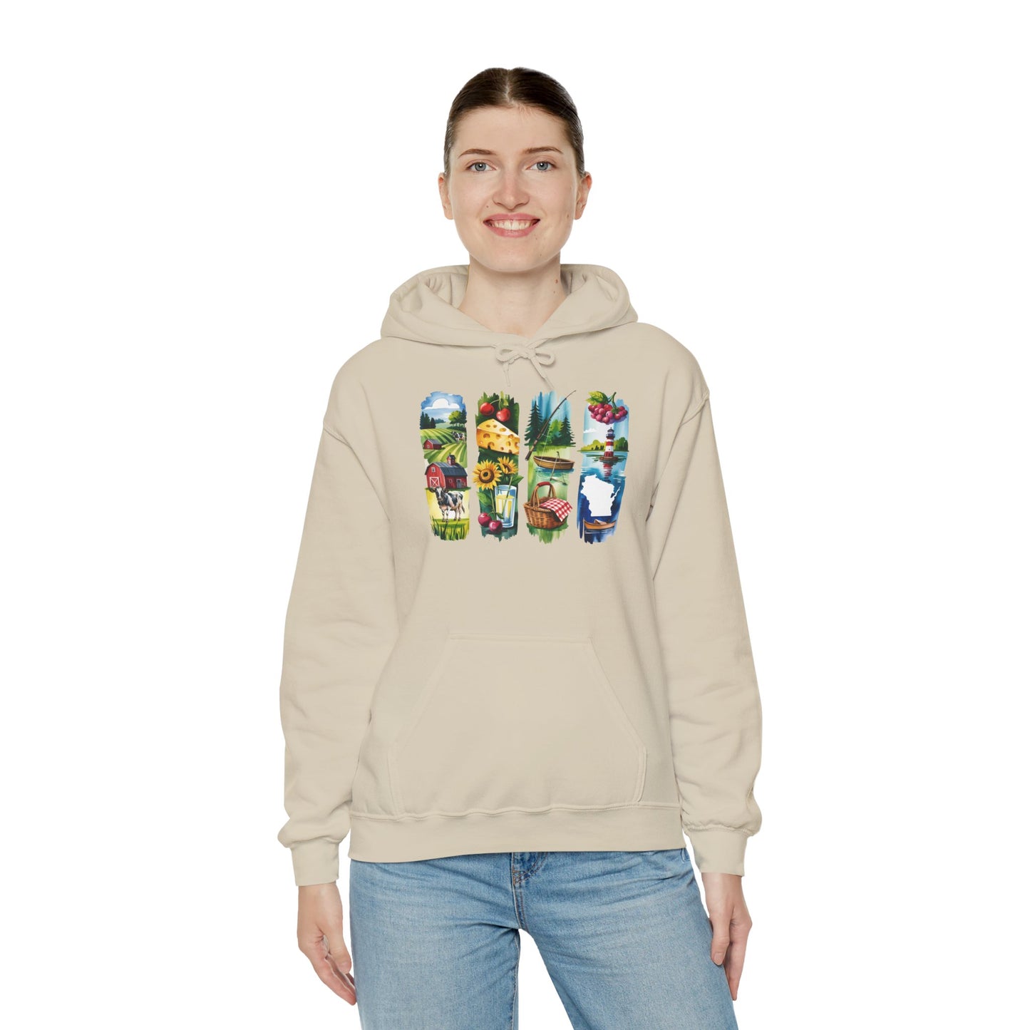 Wisconsin Nature Hoodie – Unisex Sweatshirt with Sceneries for Midwest Outdoor Lovers