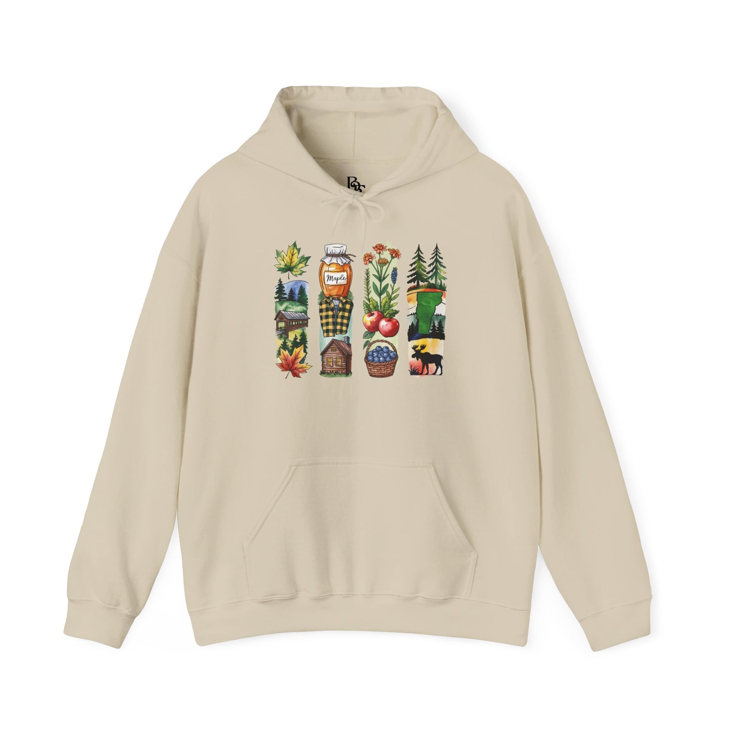 Vermont Nature Hoodie – Unisex Green Mountain State Sweatshirt for Outdoor Lovers & Travelers