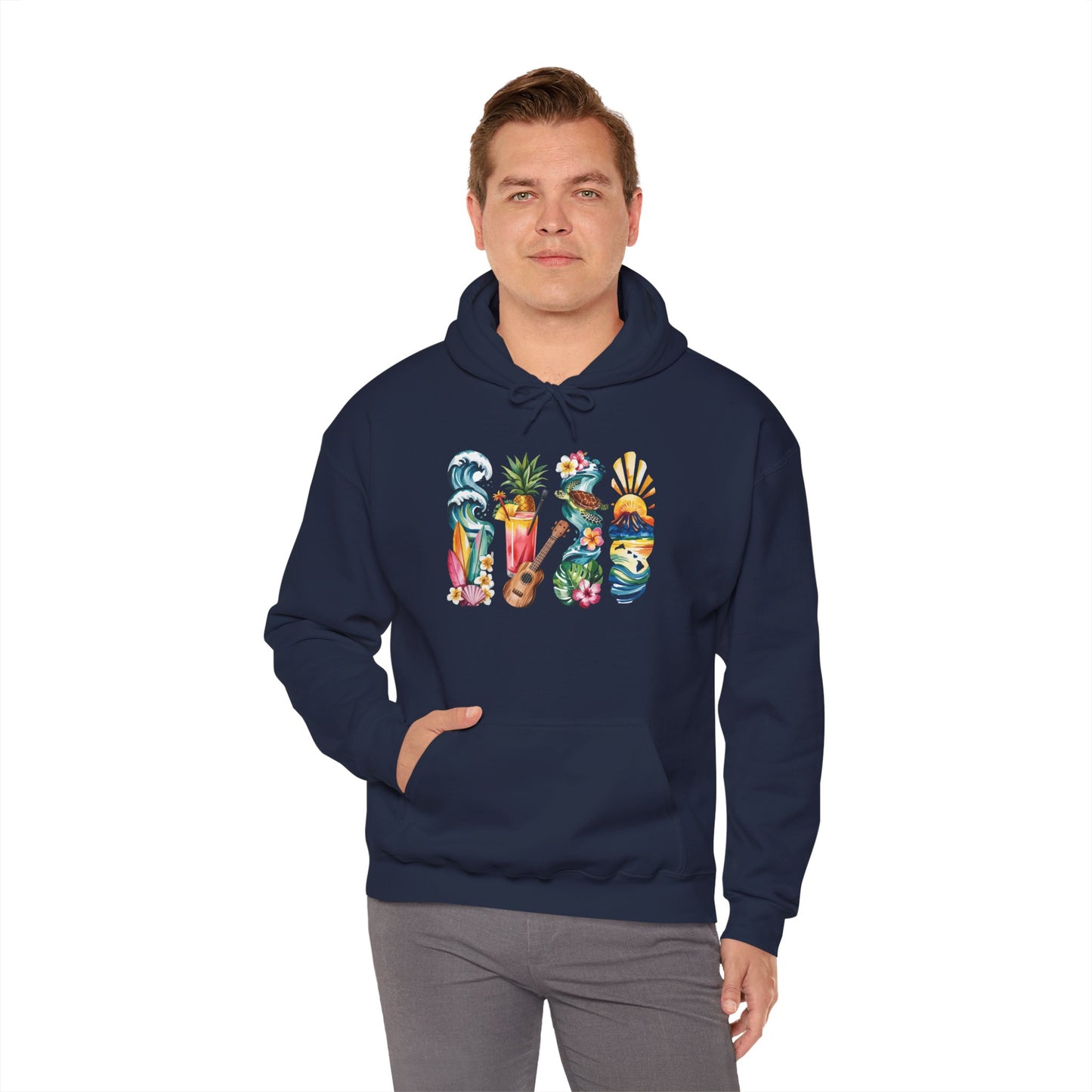 Hawaii Nature Hoodie – Unisex Sweatshirt for Volcano & Ocean Lovers