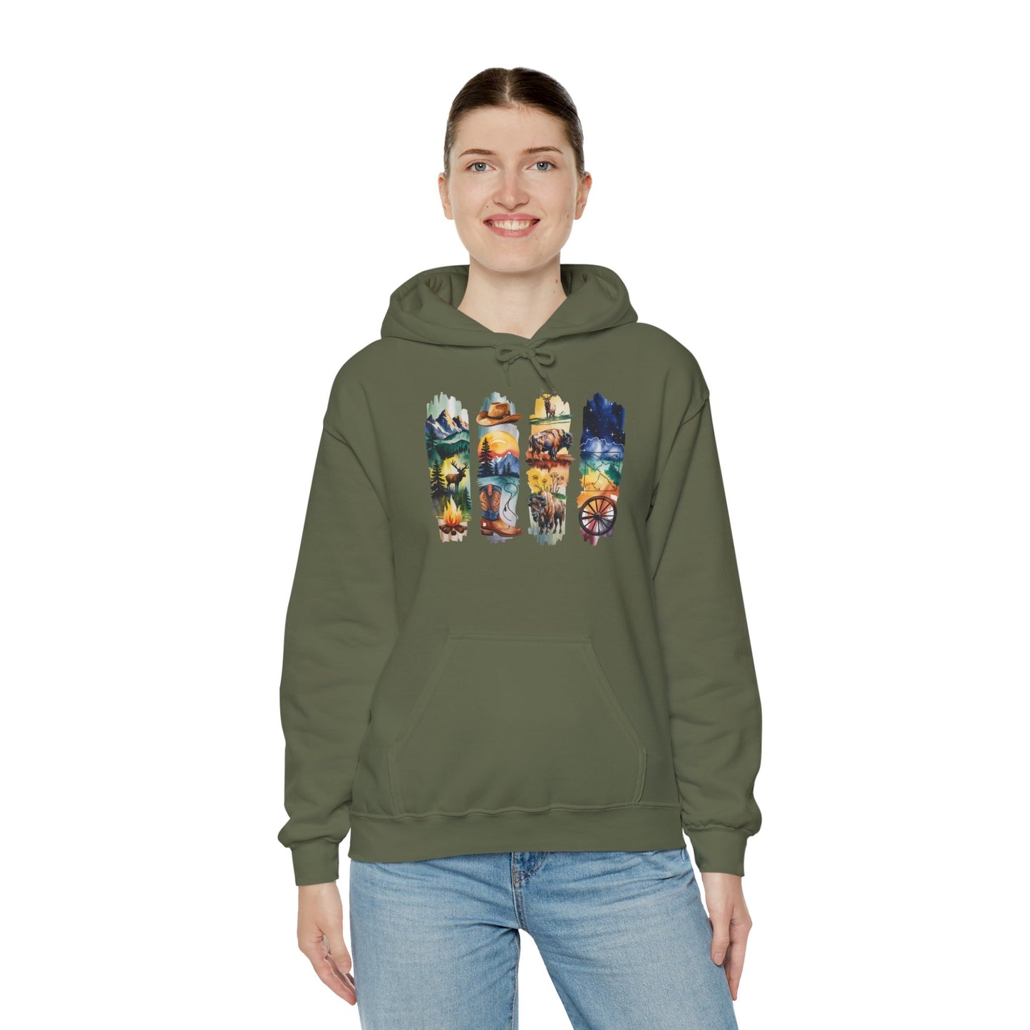 Wyoming Nature Hoodie – Unisex Scenic Nature Sweatshirt for Outdoor Lovers