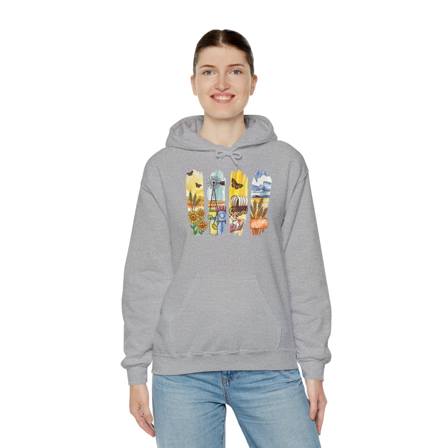 Kansas Nature Hoodie – Unisex Sweatshirt for Prairie & Sky Lovers