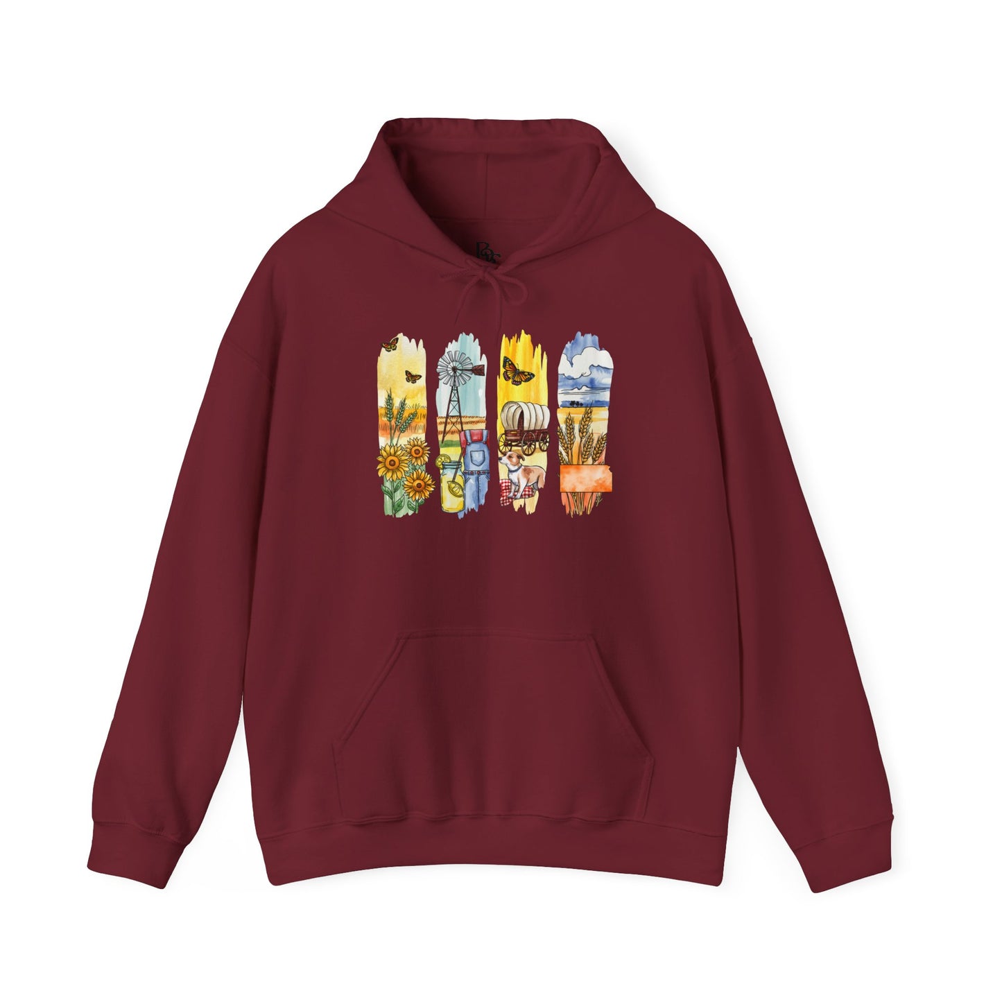 Kansas Nature Hoodie – Unisex Sweatshirt for Prairie & Sky Lovers