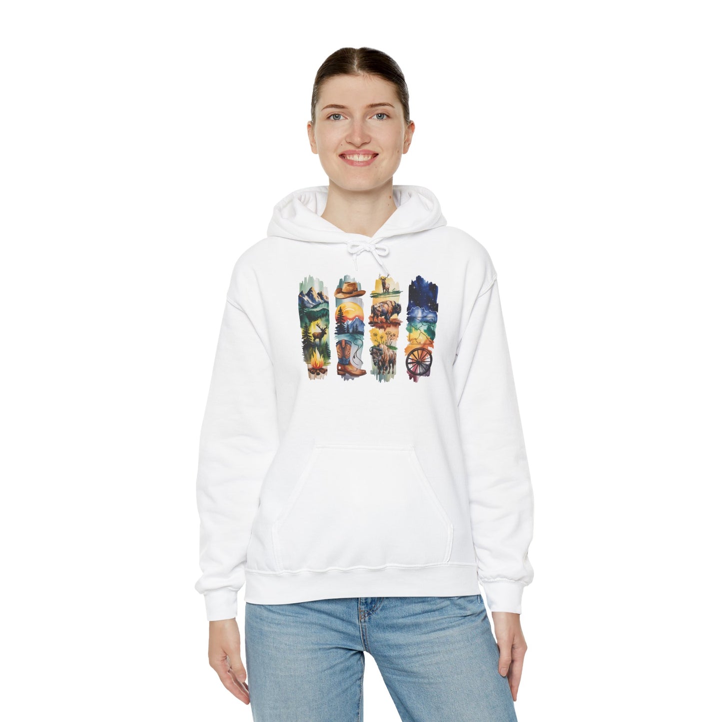 Wyoming Nature Hoodie – Unisex Scenic Nature Sweatshirt for Outdoor Lovers