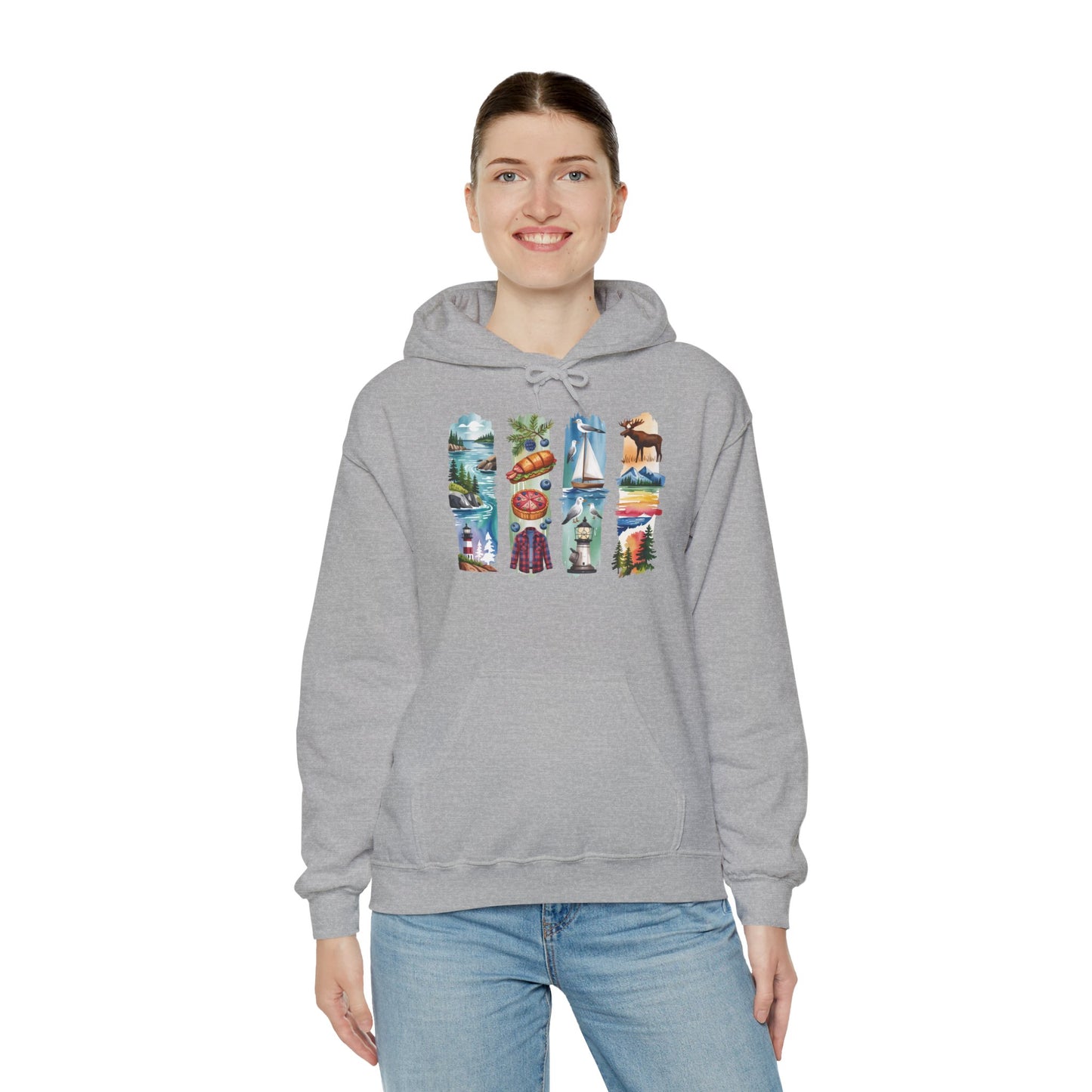 Maine Nature Hoodie – Unisex Sweatshirt for Wilderness Lovers