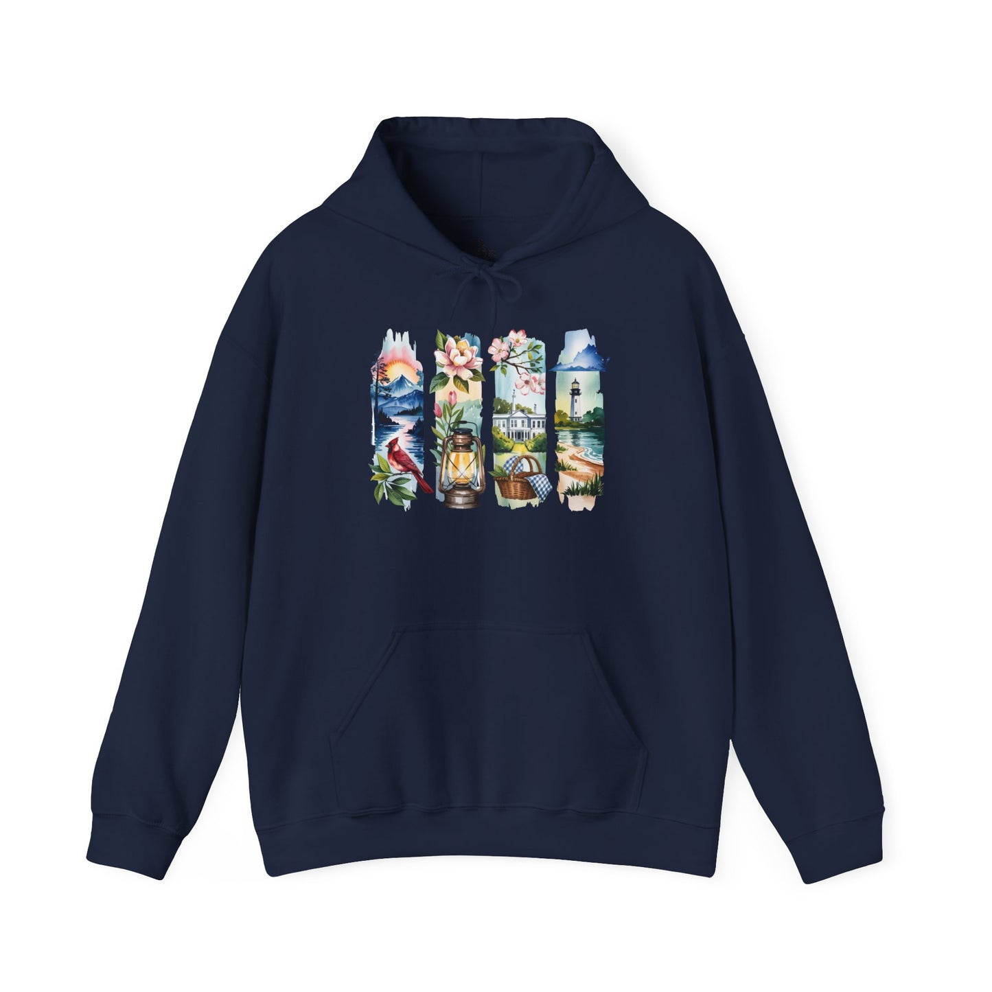 Virginia Nature Hoodie – Unisex Mountains & Lakes Sweatshirt for Outdoor Enthusiasts