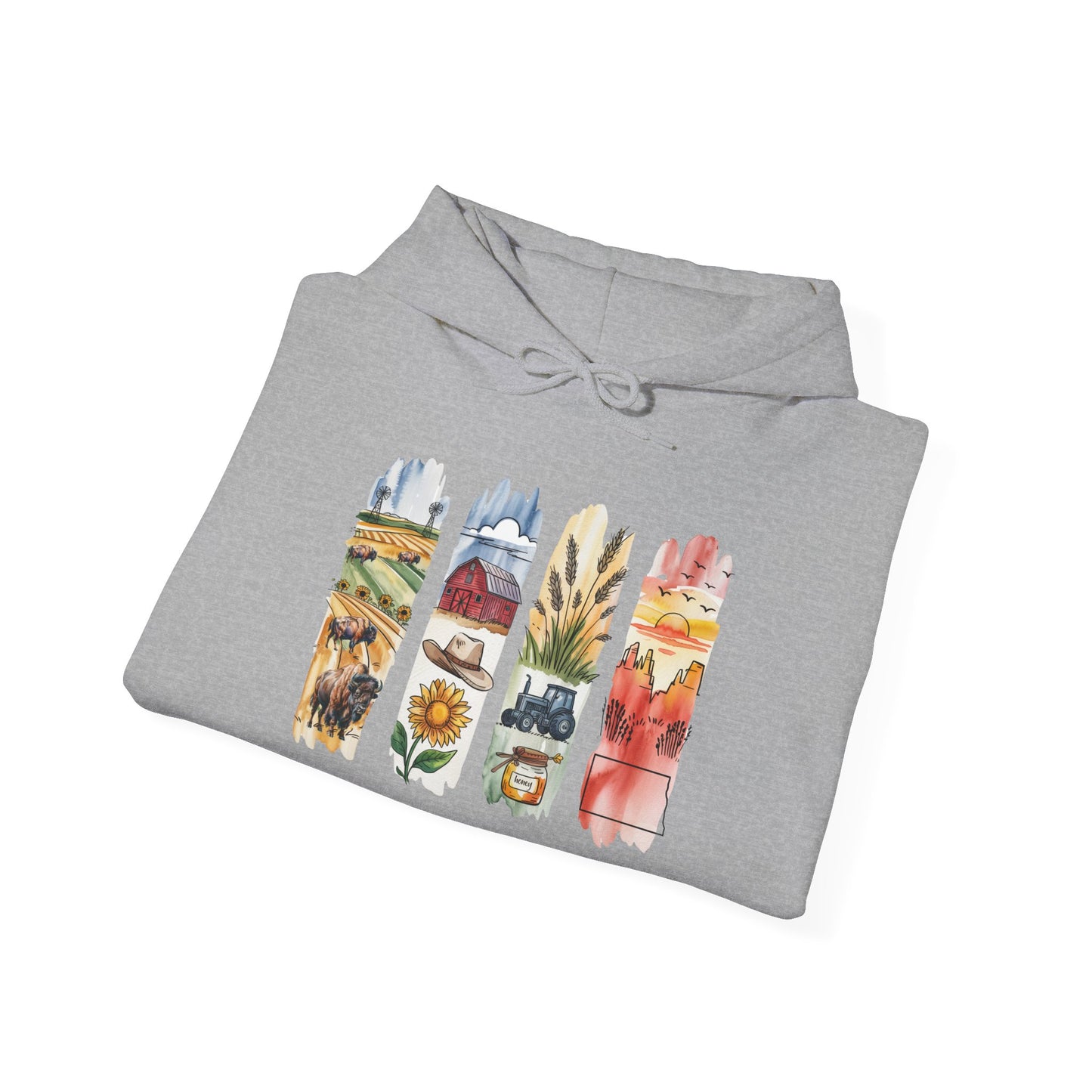 North Dakota Nature Hoodie – Unisex Sweatshirt for Prairie & Park Lovers