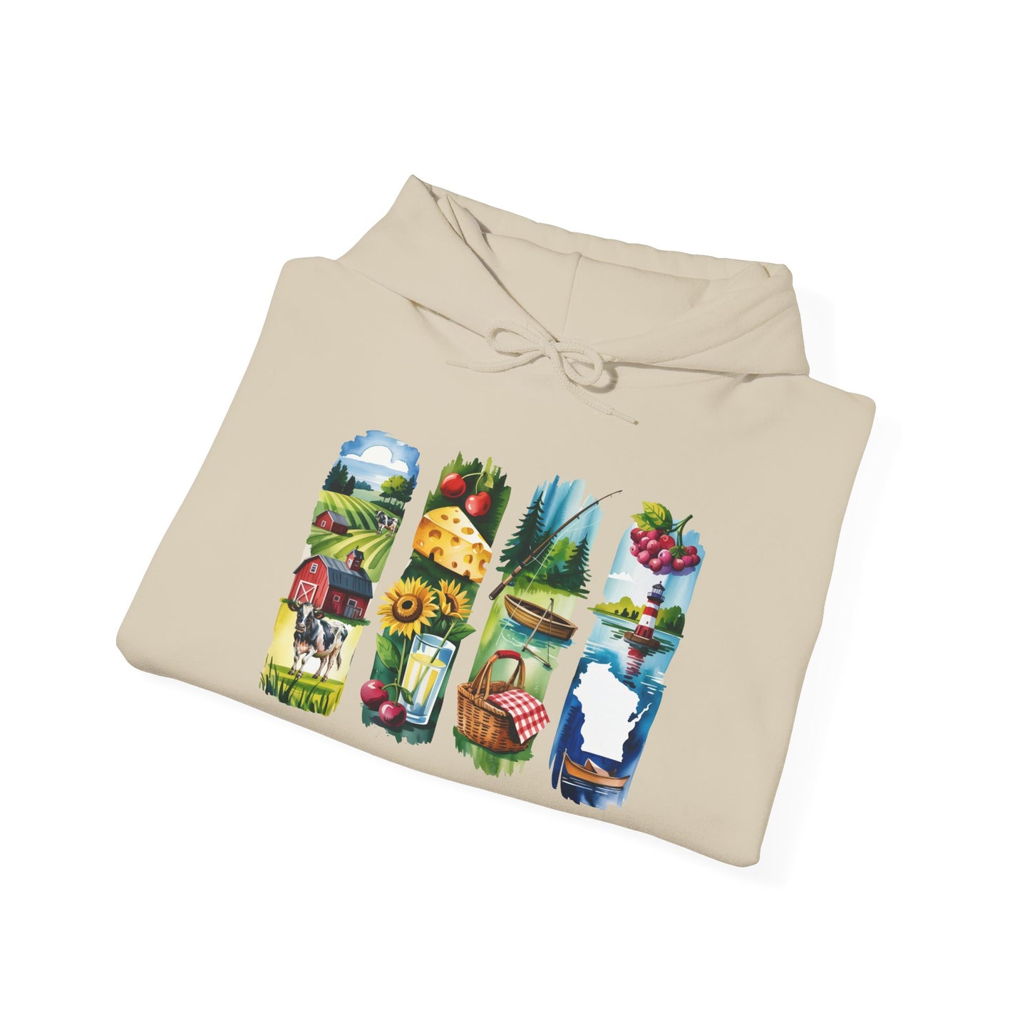 Wisconsin Nature Hoodie – Unisex Sweatshirt with Sceneries for Midwest Outdoor Lovers