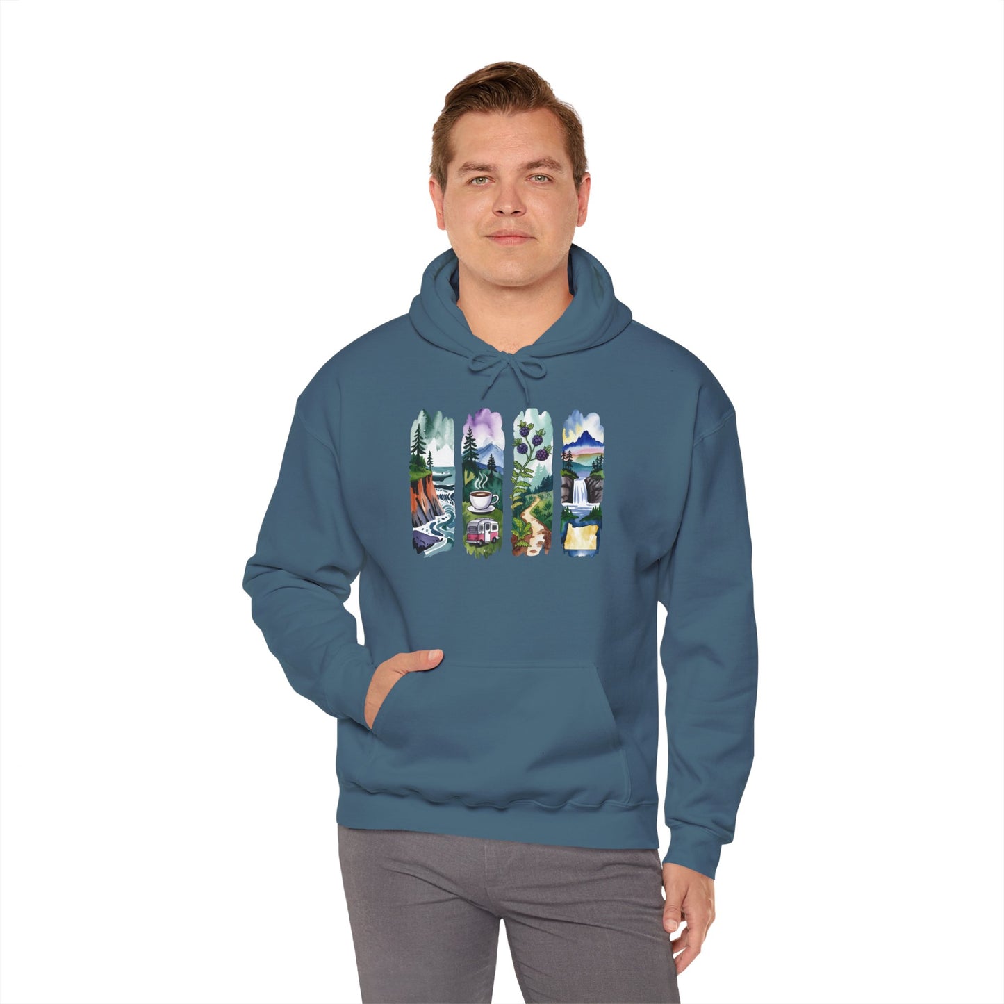 Oregon Nature Hoodie – Unisex Pacific Northwest Sweatshirt for Hikers & Adventure Enthusiasts