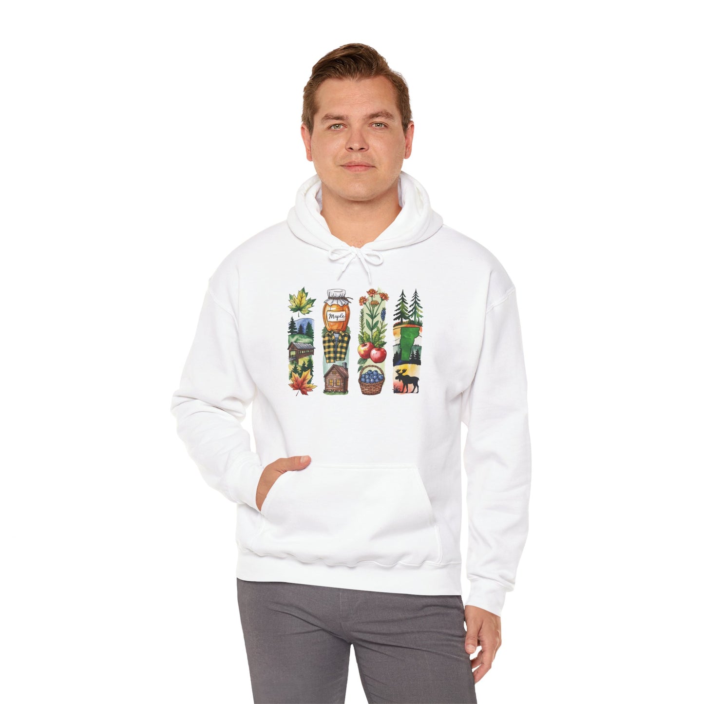 Vermont Nature Hoodie – Unisex Green Mountain State Sweatshirt for Outdoor Lovers & Travelers