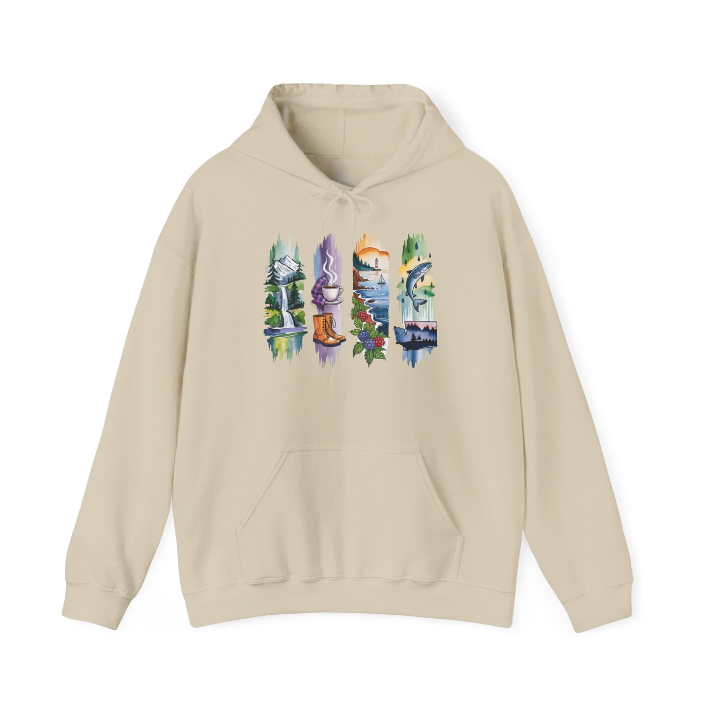 Washington Nature Hoodie – Unisex Sweatshirt for Forest & Coastline Enthusiasts