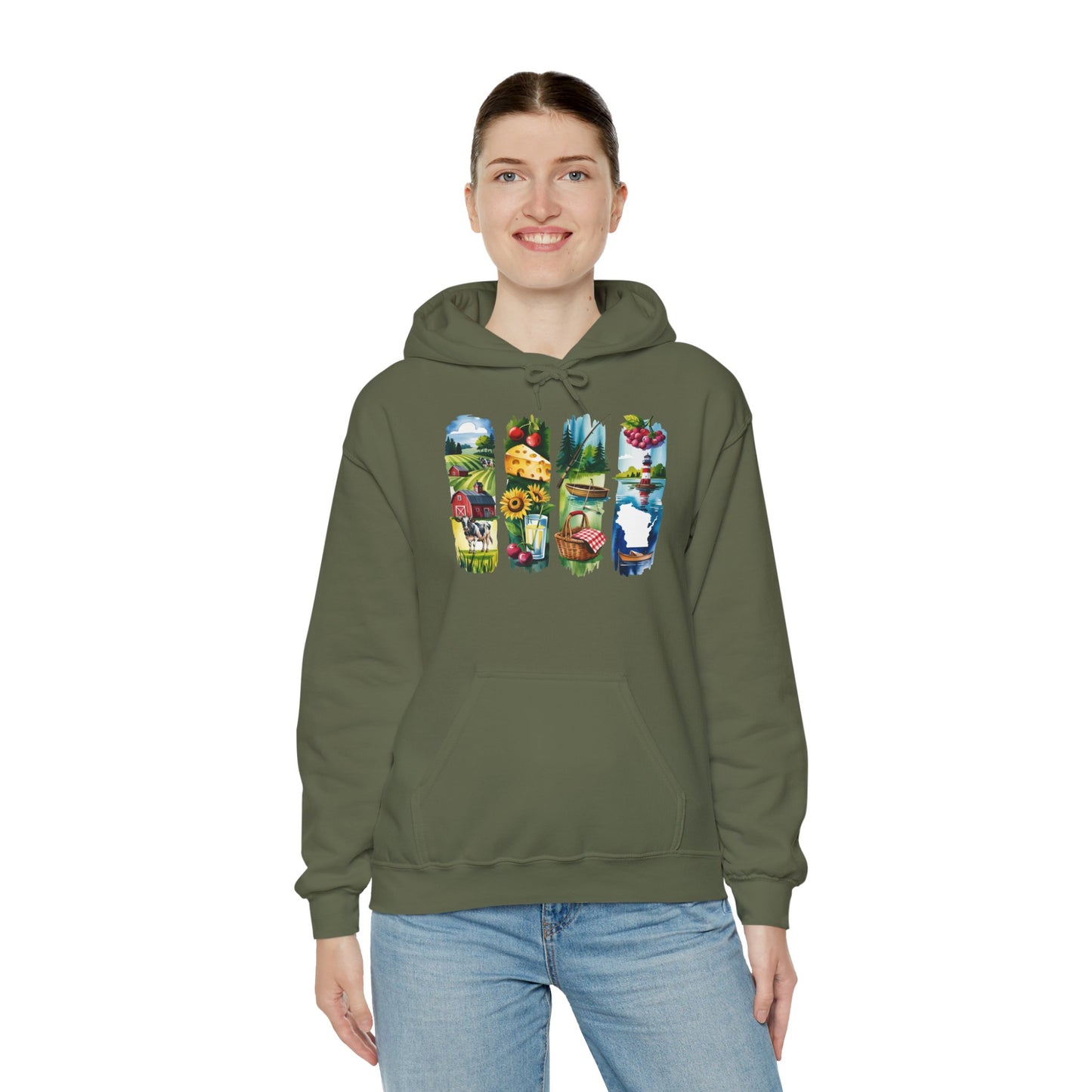 Wisconsin Nature Hoodie – Unisex Sweatshirt with Sceneries for Midwest Outdoor Lovers