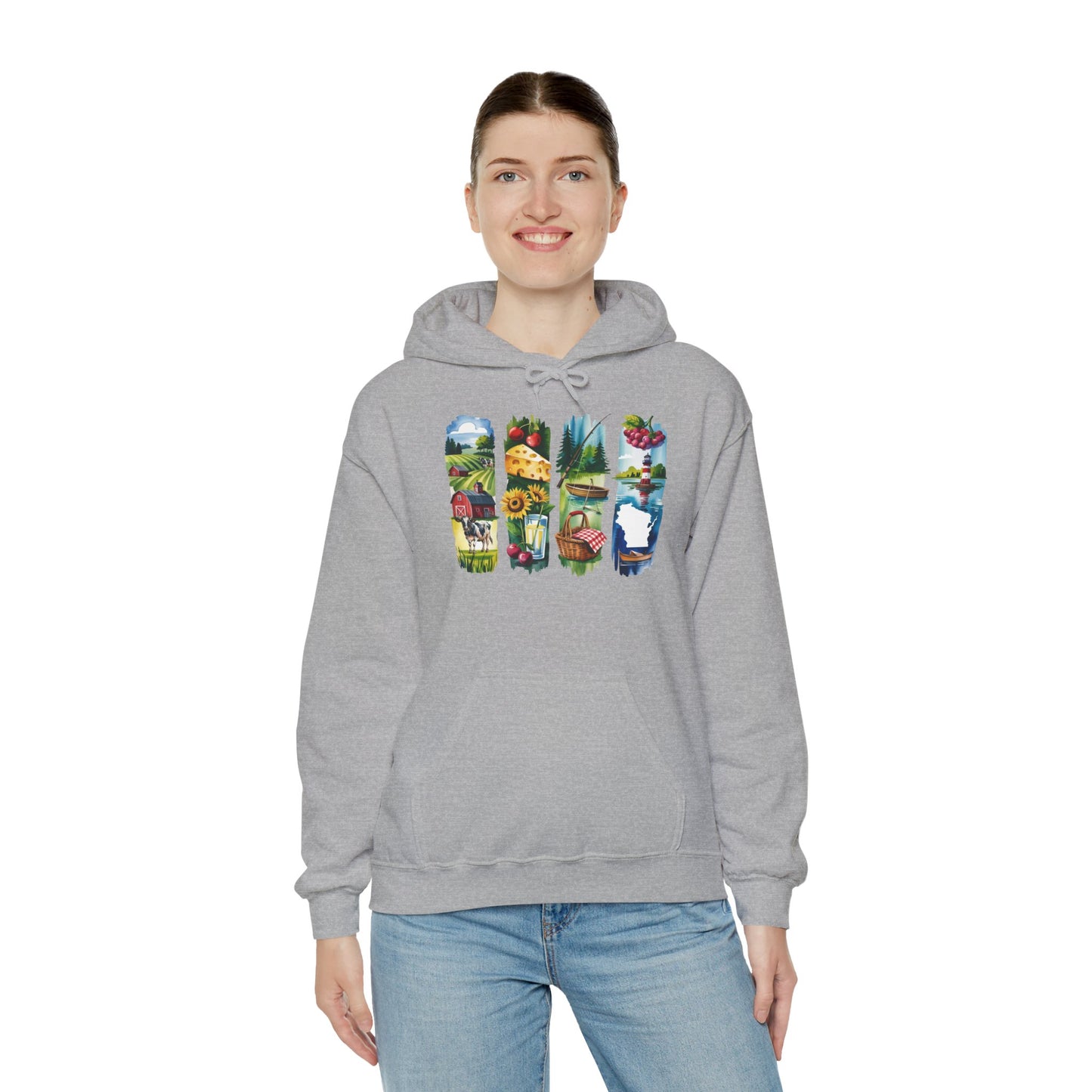 Wisconsin Nature Hoodie – Unisex Sweatshirt with Sceneries for Midwest Outdoor Lovers