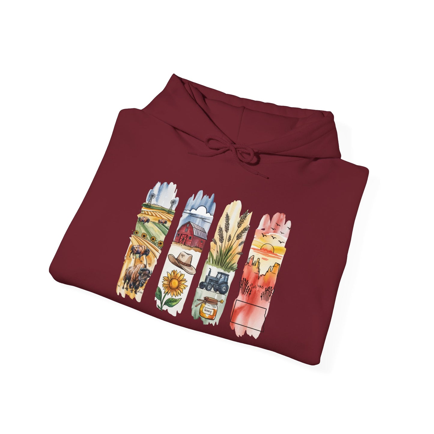 North Dakota Nature Hoodie – Unisex Sweatshirt for Prairie & Park Lovers
