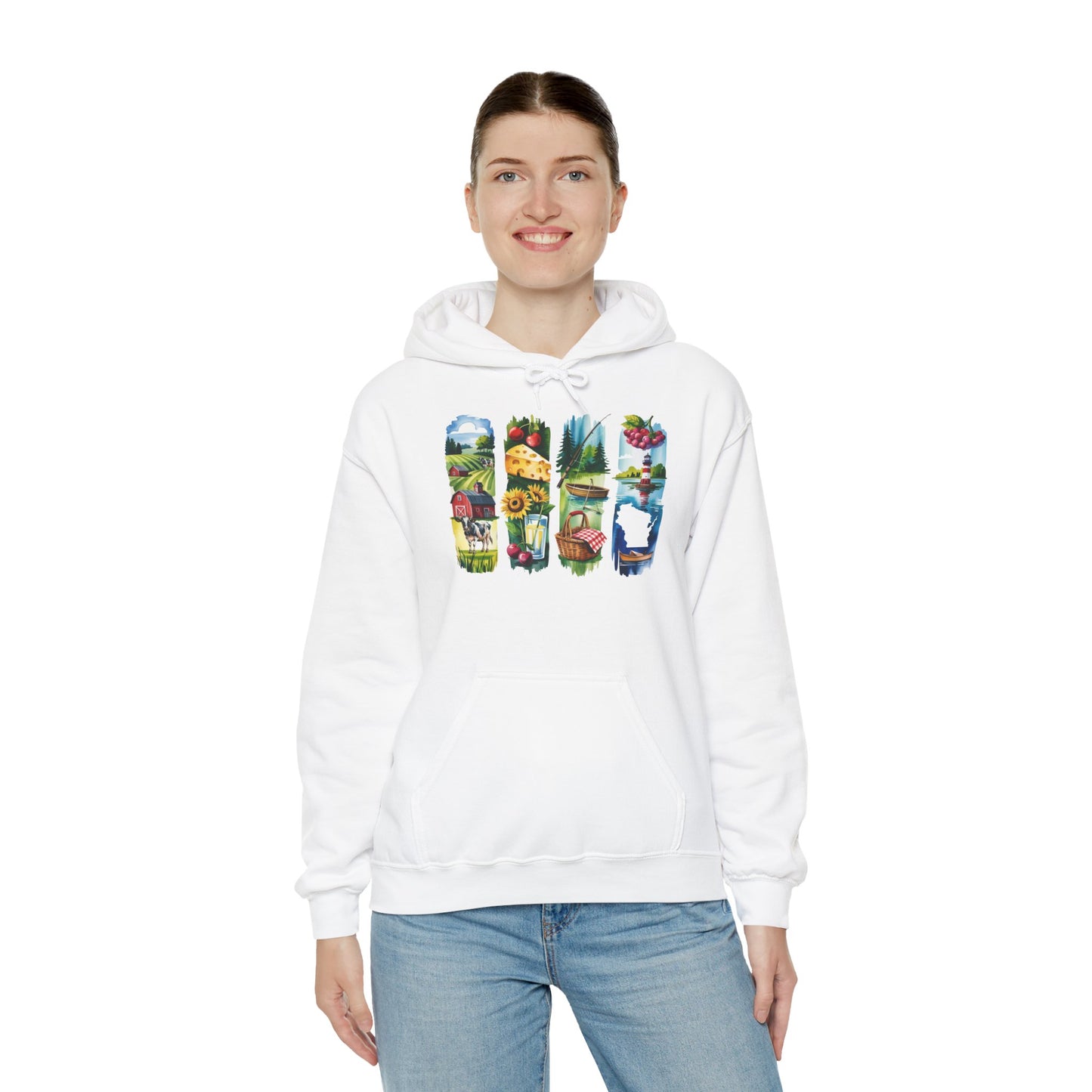 Wisconsin Nature Hoodie – Unisex Sweatshirt with Sceneries for Midwest Outdoor Lovers