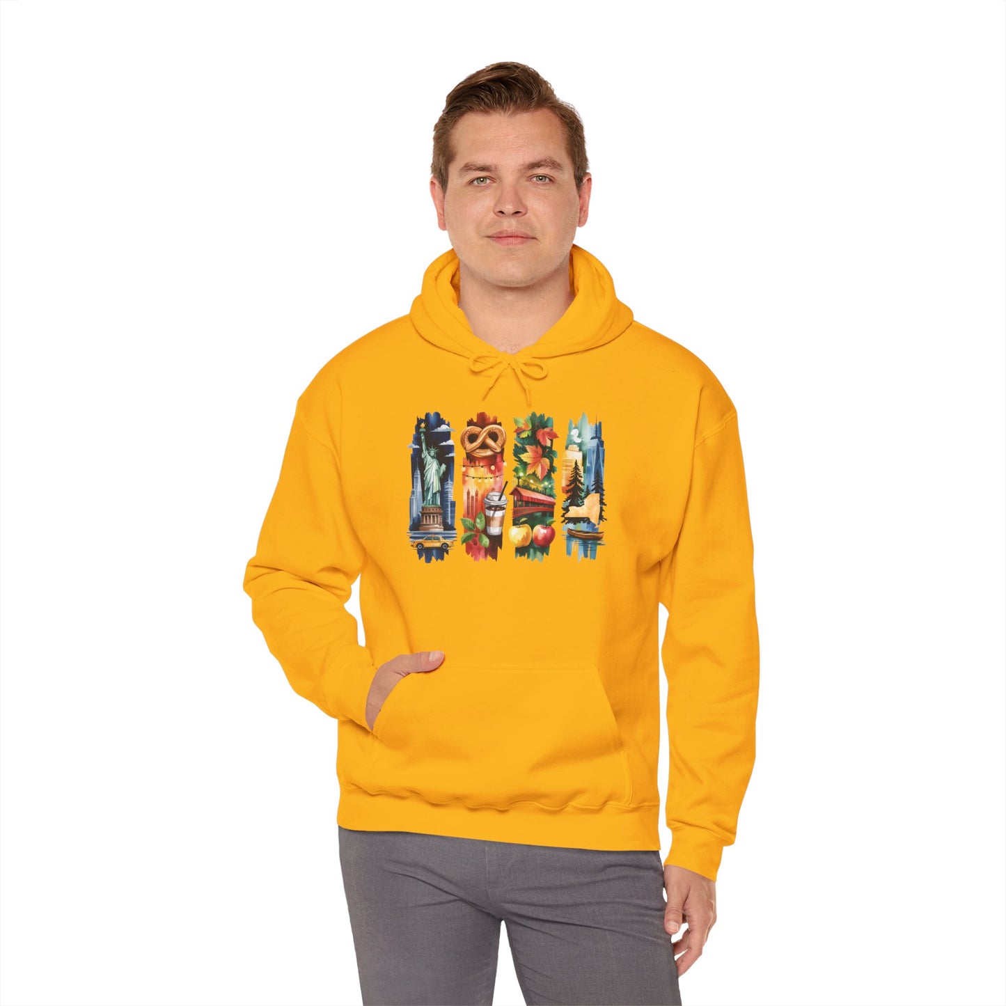 New York Nature Hoodie – Unisex Empire State Sweatshirt for Tourists and Travelers