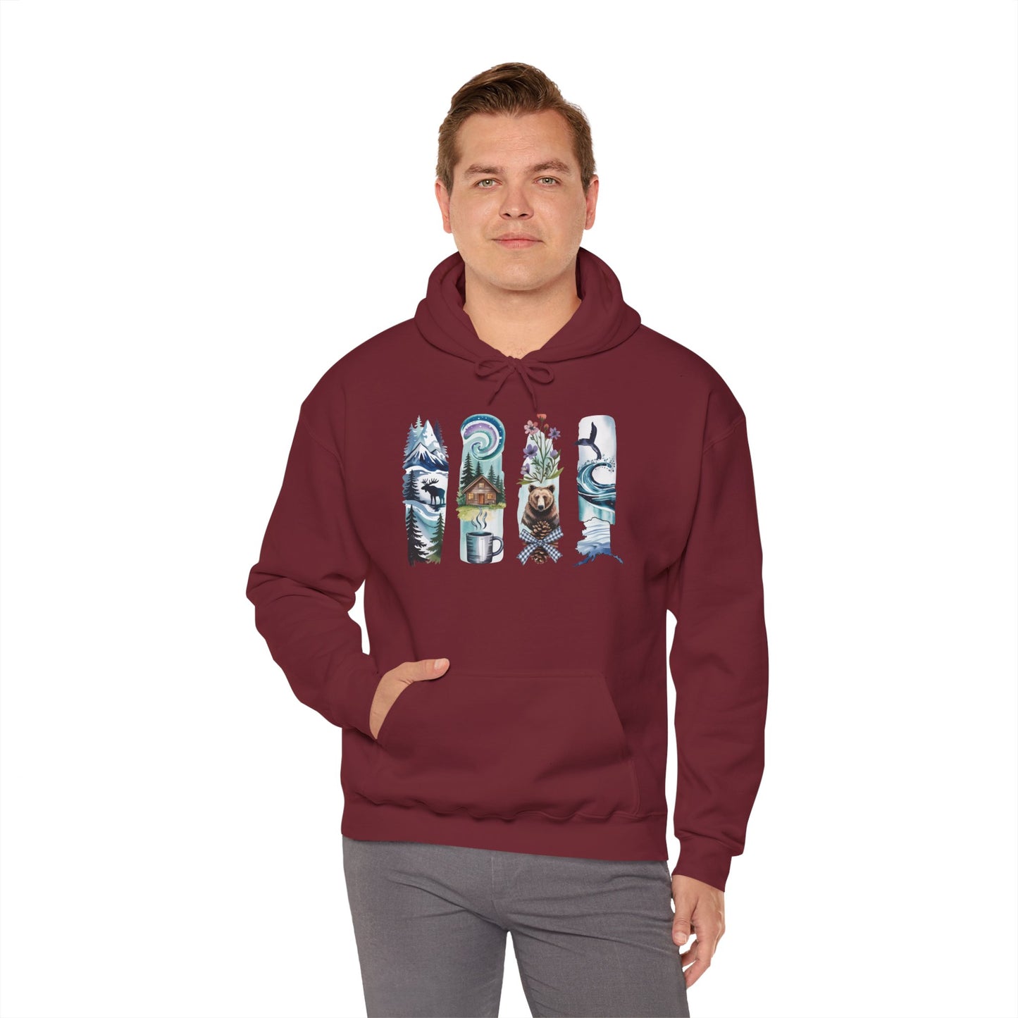 Alaska Nature Hoodie – Unisex Sweatshirt for Mountain & Glacier Explorers