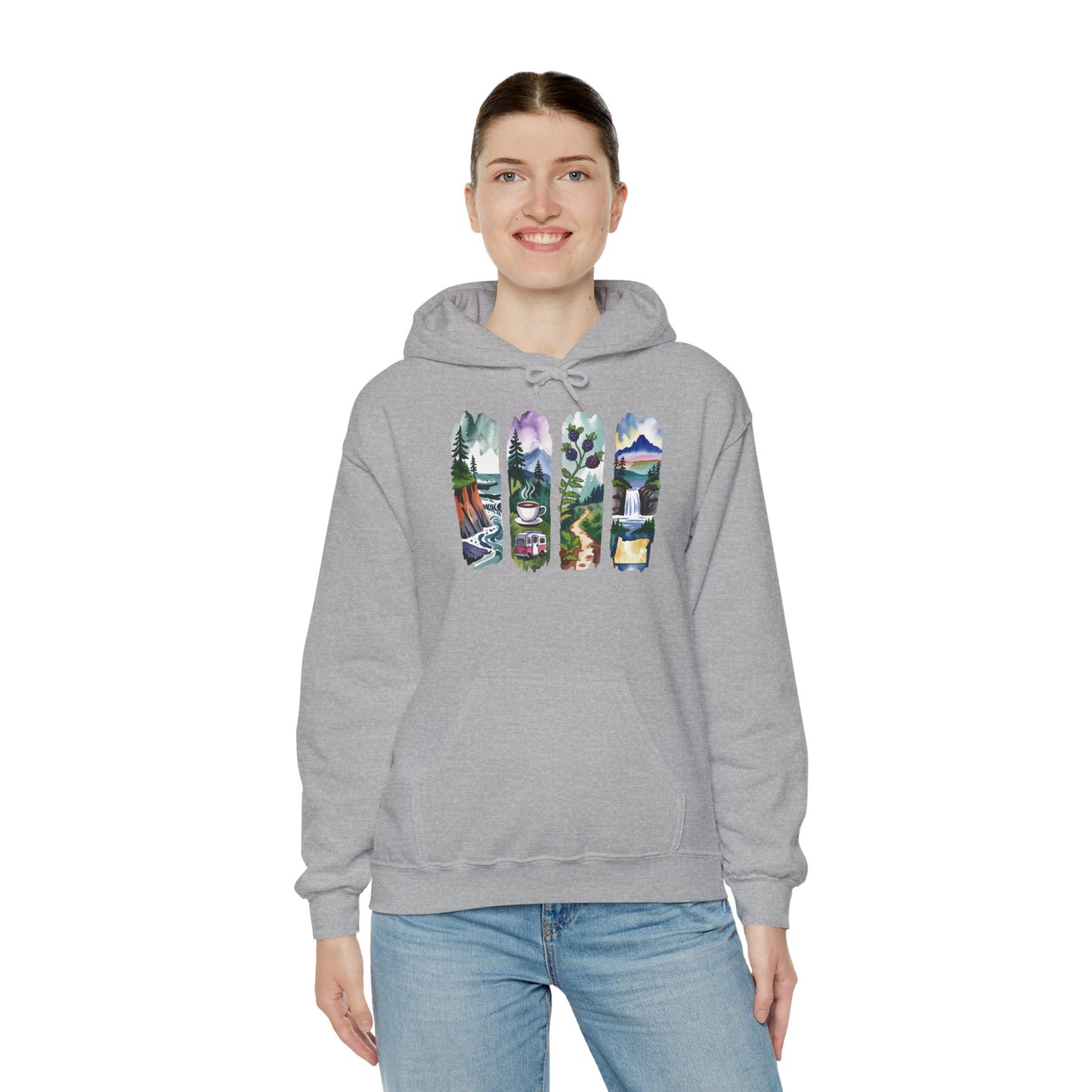 Oregon Nature Hoodie – Unisex Pacific Northwest Sweatshirt for Hikers & Adventure Enthusiasts