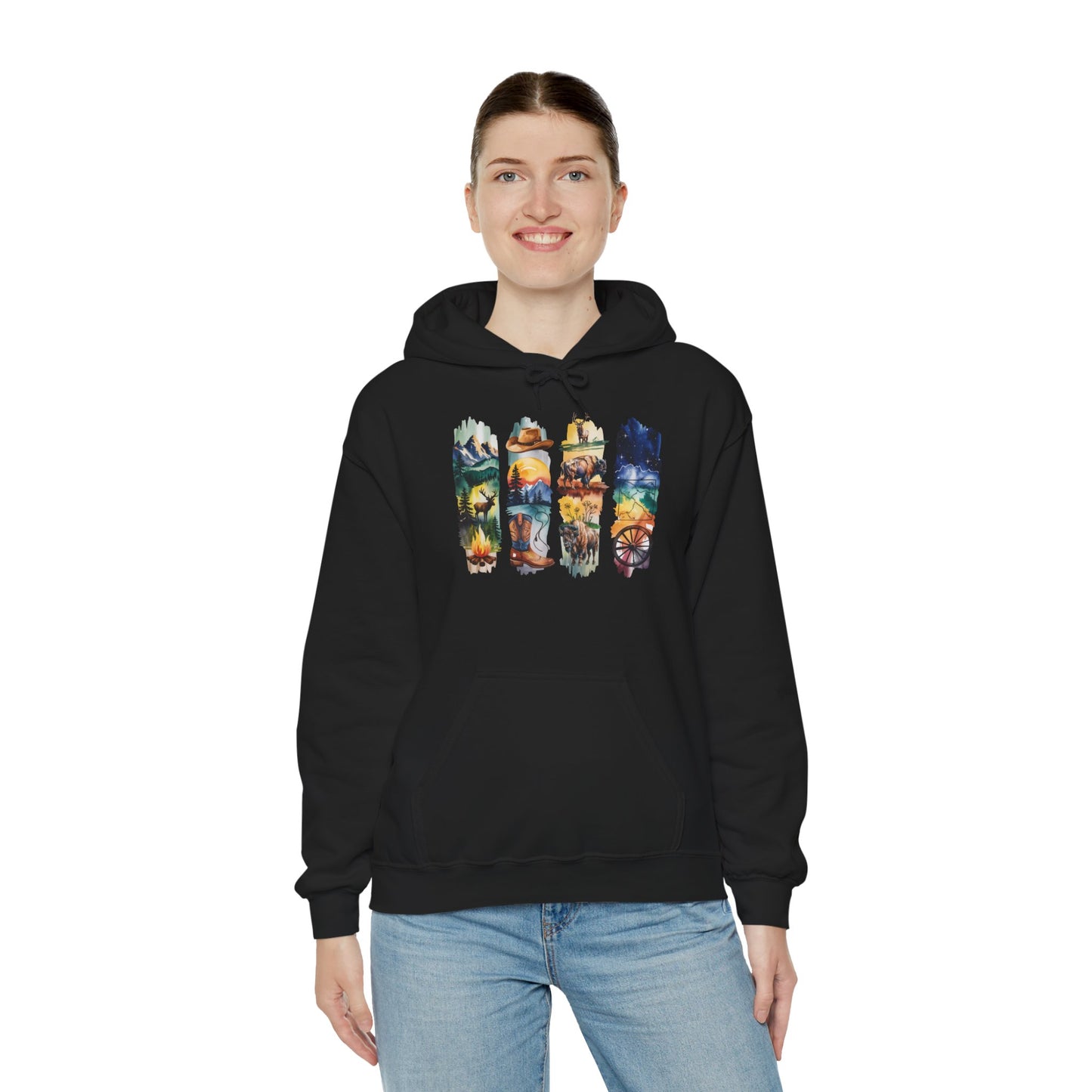 Wyoming Nature Hoodie – Unisex Scenic Nature Sweatshirt for Outdoor Lovers