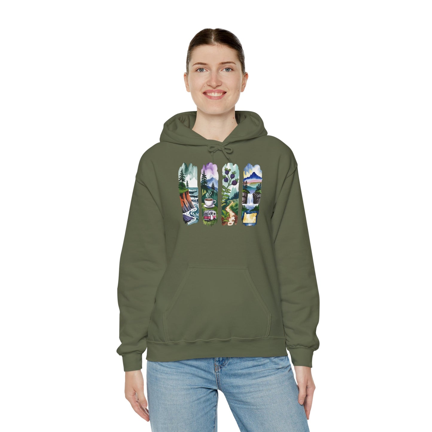 Oregon Nature Hoodie – Unisex Pacific Northwest Sweatshirt for Hikers & Adventure Enthusiasts