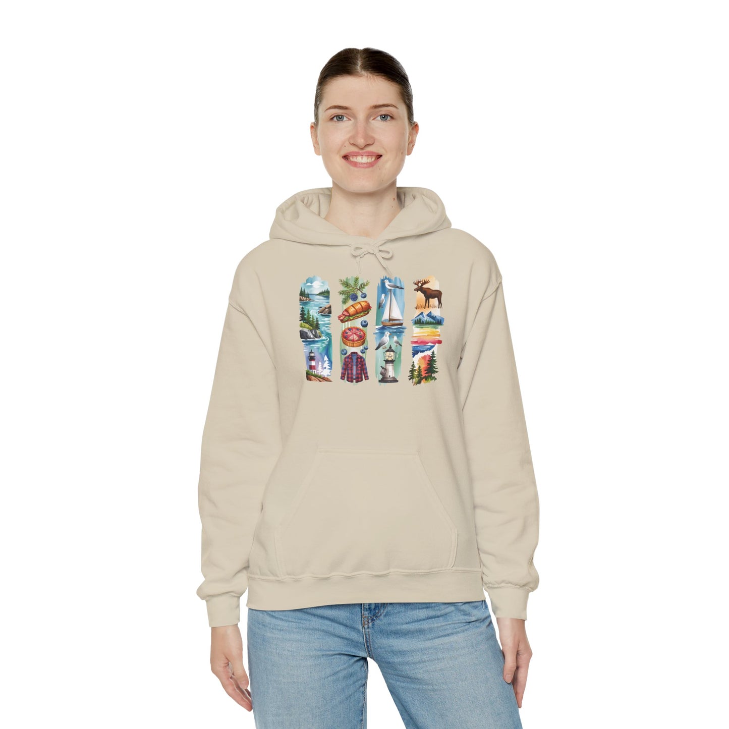 Maine Nature Hoodie – Unisex Sweatshirt for Wilderness Lovers