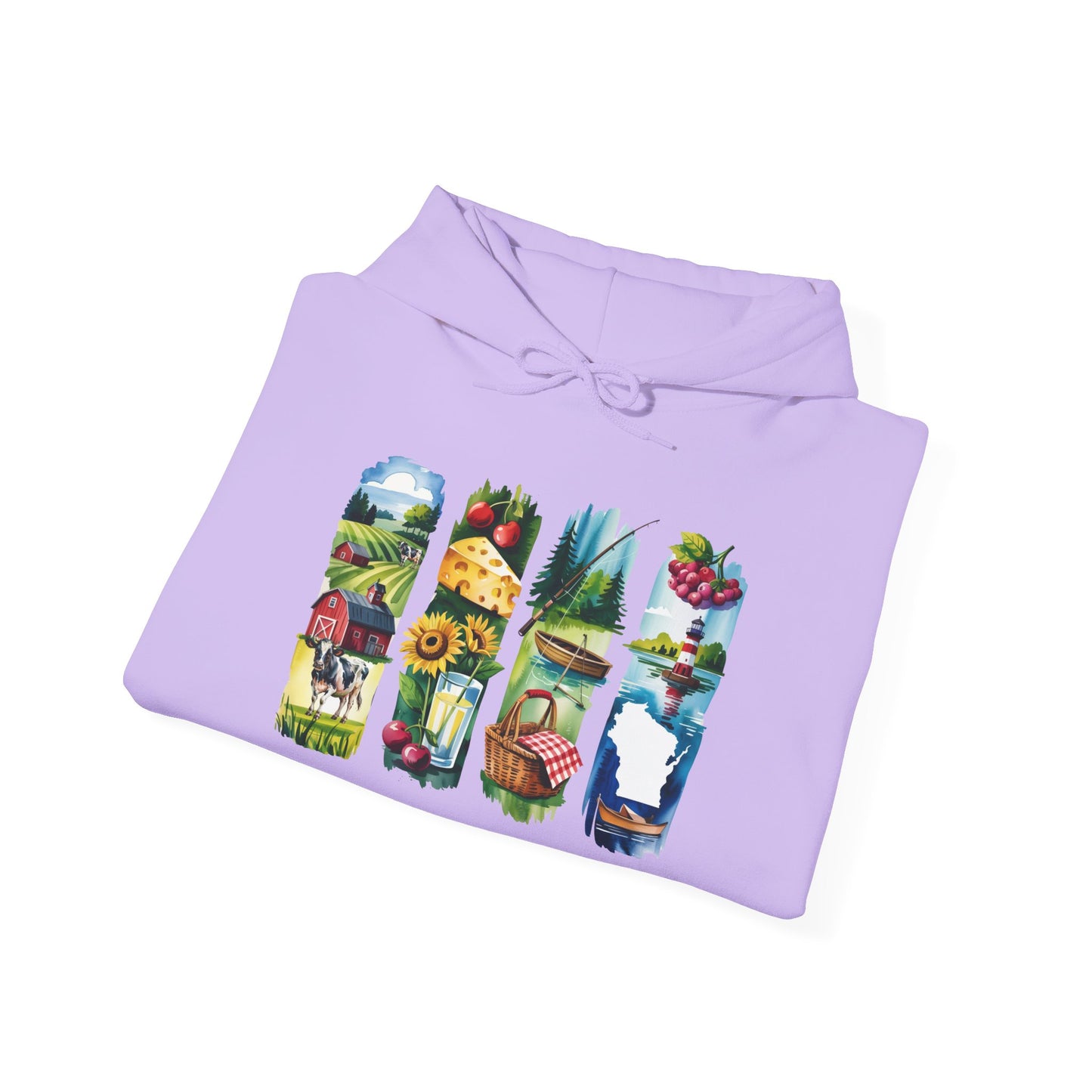 Wisconsin Nature Hoodie – Unisex Sweatshirt with Sceneries for Midwest Outdoor Lovers