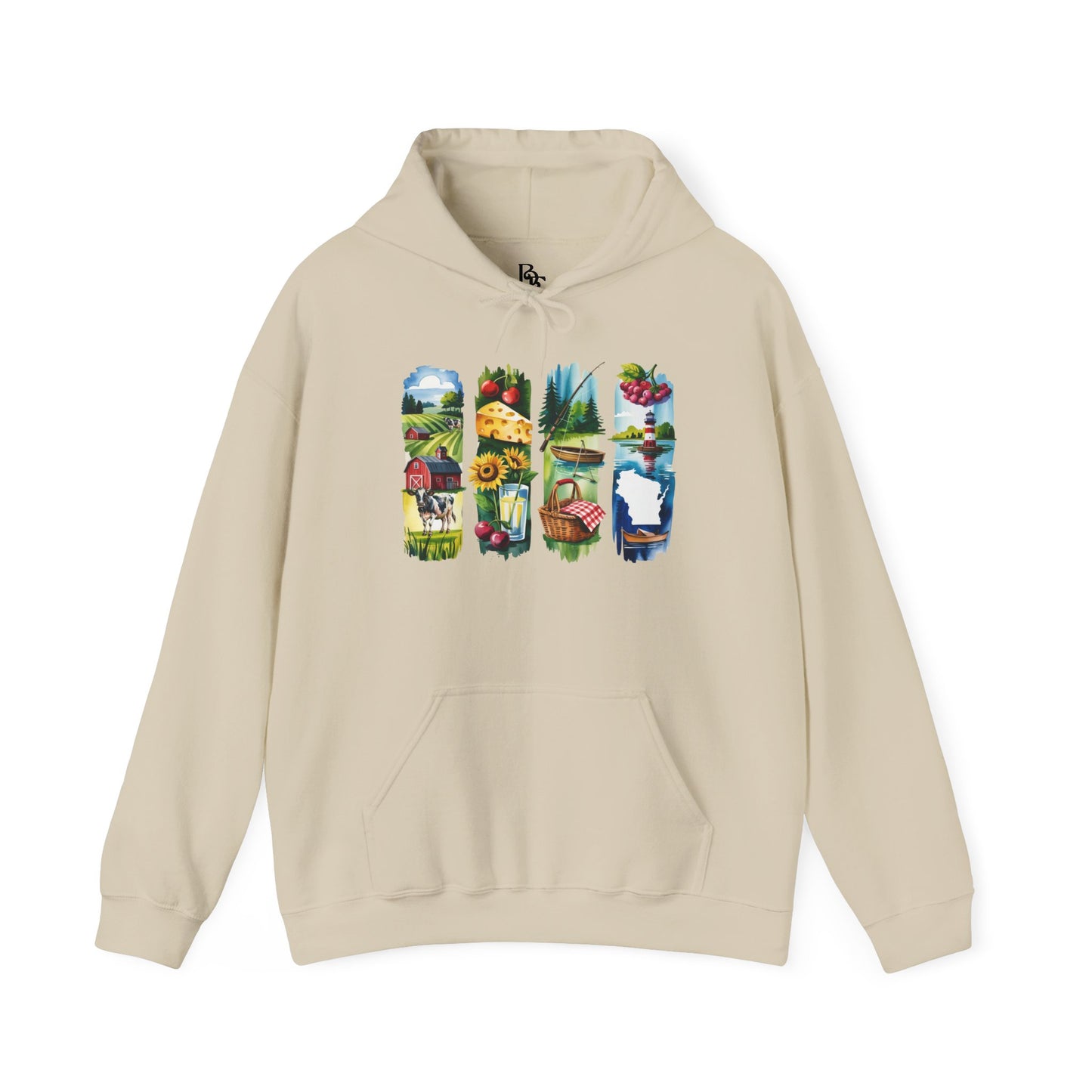 Wisconsin Nature Hoodie – Unisex Sweatshirt with Sceneries for Midwest Outdoor Lovers