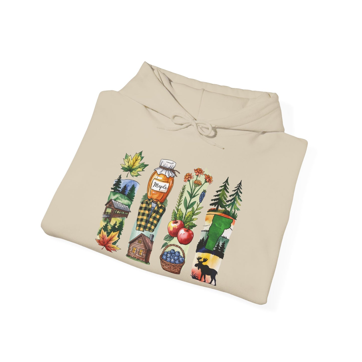 Vermont Nature Hoodie – Unisex Green Mountain State Sweatshirt for Outdoor Lovers & Travelers
