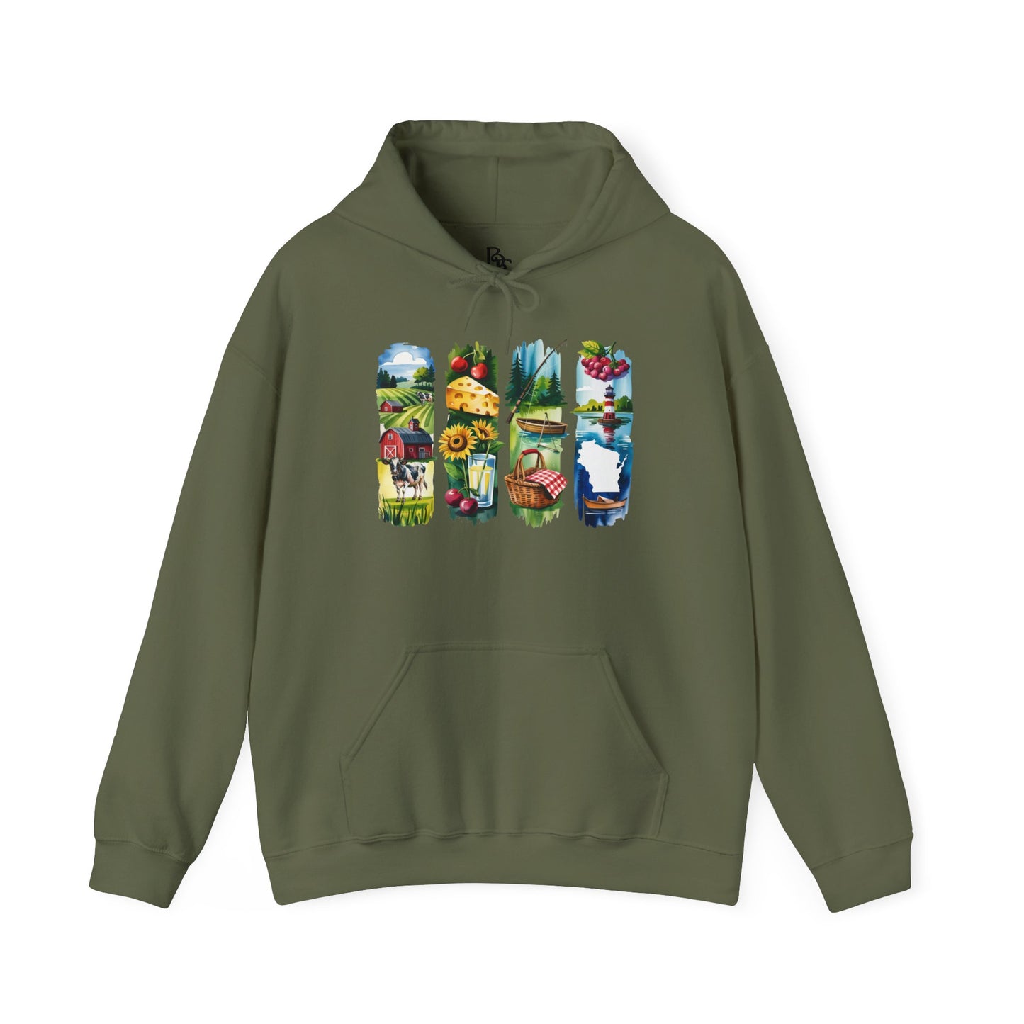 Wisconsin Nature Hoodie – Unisex Sweatshirt with Sceneries for Midwest Outdoor Lovers