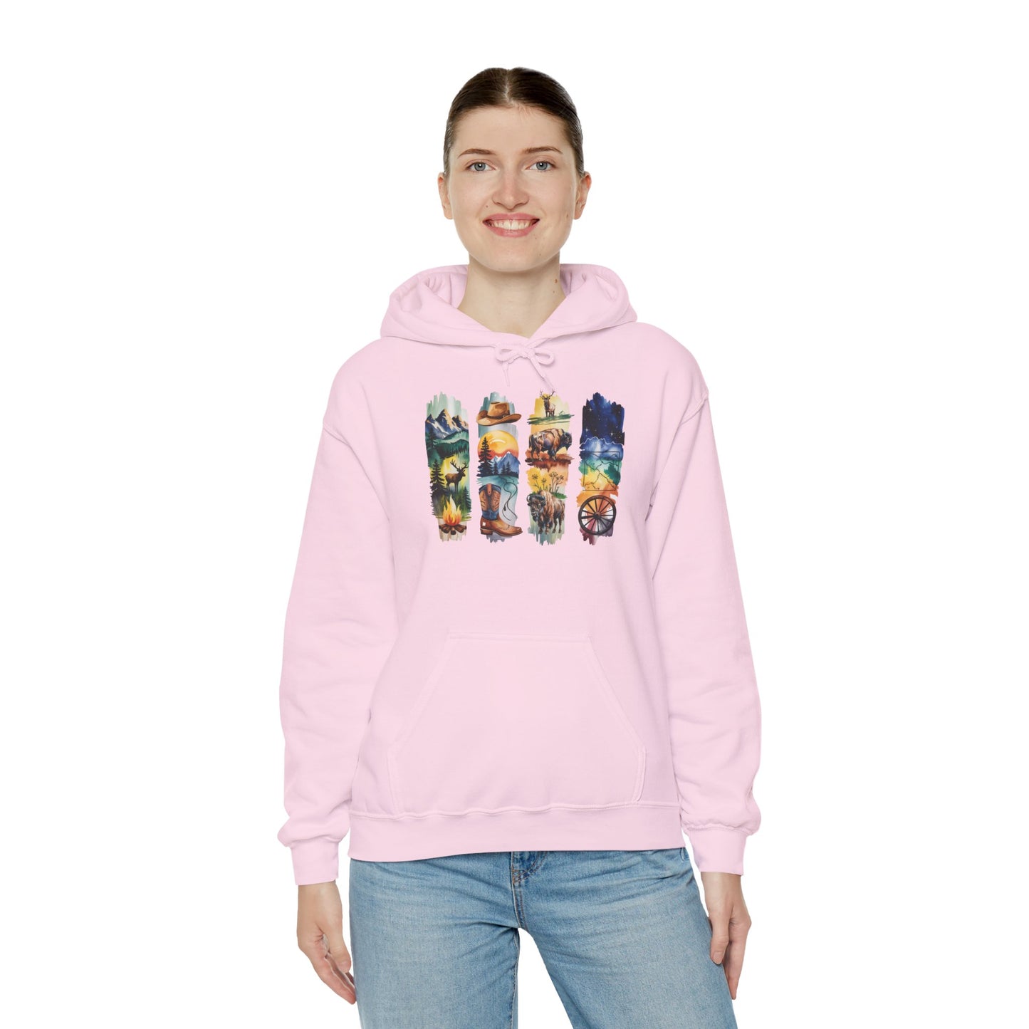 Wyoming Nature Hoodie – Unisex Scenic Nature Sweatshirt for Outdoor Lovers