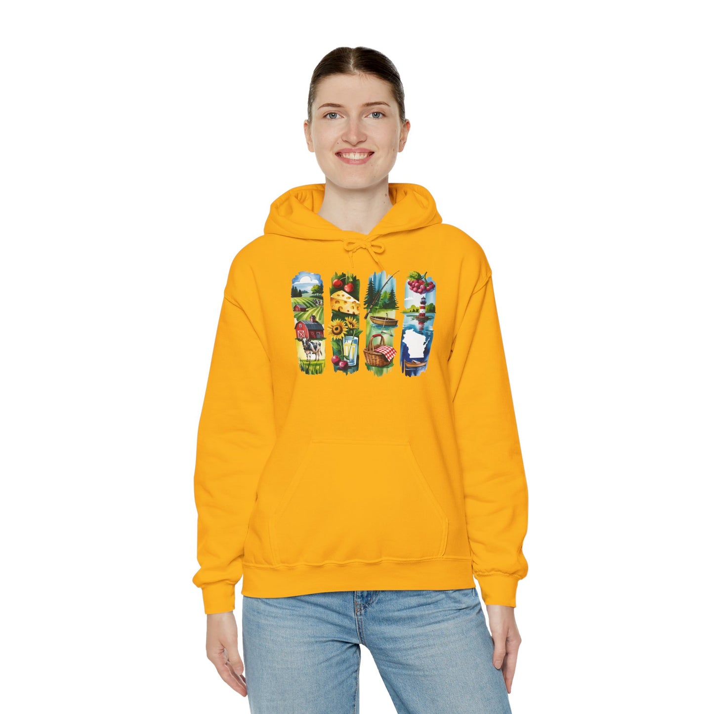 Wisconsin Nature Hoodie – Unisex Sweatshirt with Sceneries for Midwest Outdoor Lovers