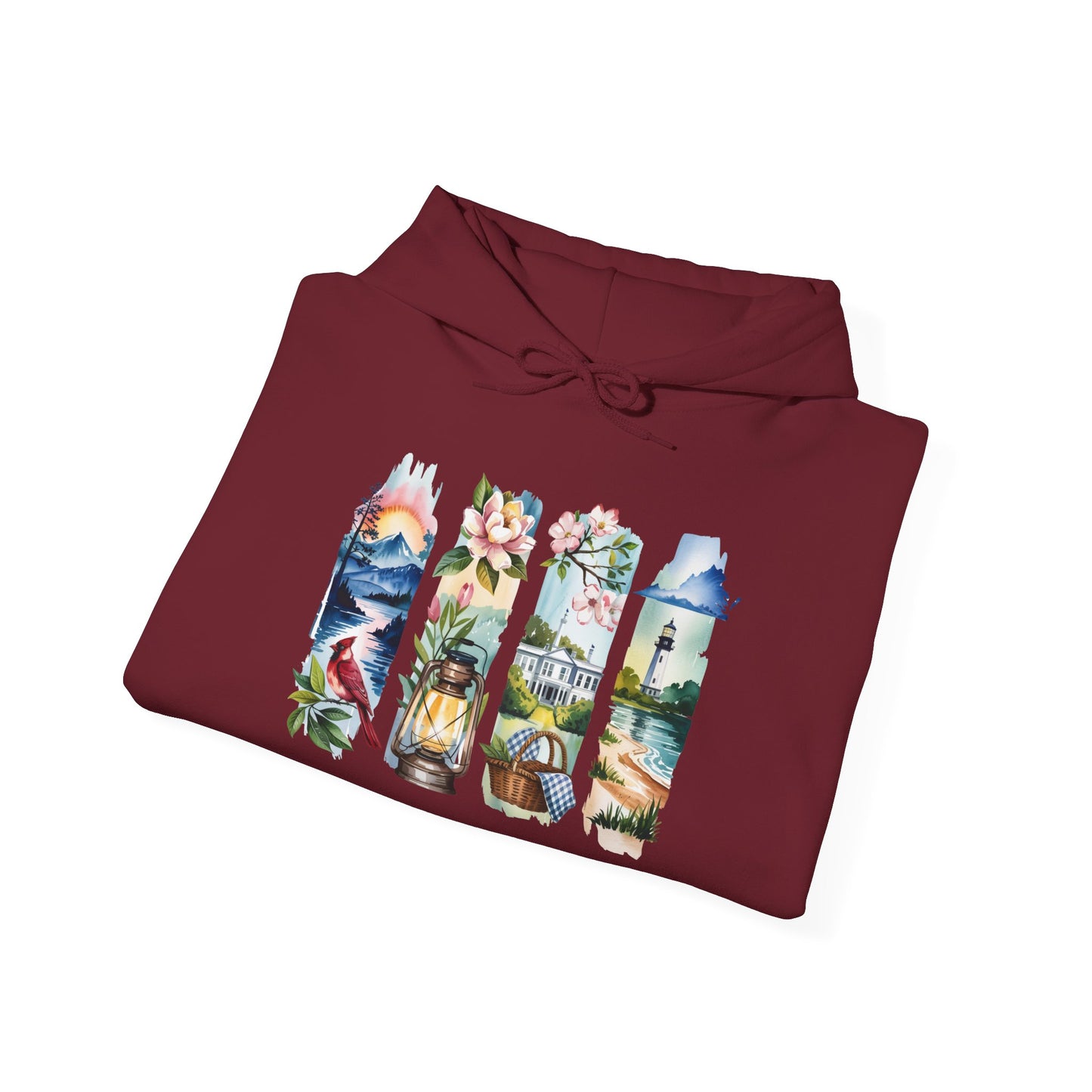 Virginia Nature Hoodie – Unisex Mountains & Lakes Sweatshirt for Outdoor Enthusiasts