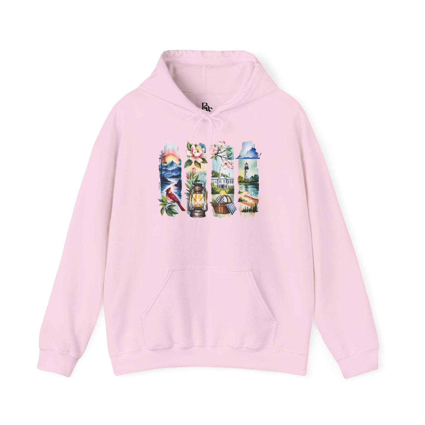 Virginia Nature Hoodie – Unisex Mountains & Lakes Sweatshirt for Outdoor Enthusiasts