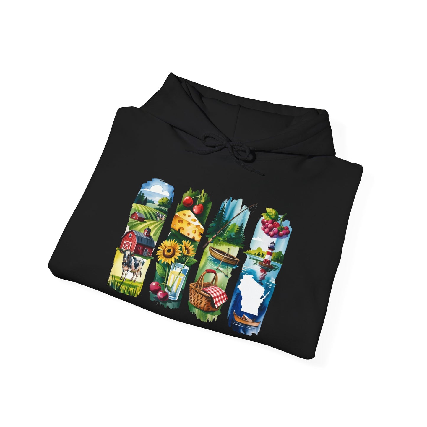 Wisconsin Nature Hoodie – Unisex Sweatshirt with Sceneries for Midwest Outdoor Lovers