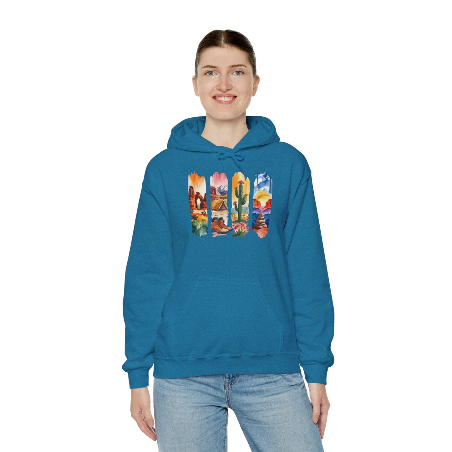 Utah Nature Hoodie – Unisex Desert Landscape Sweatshirt for Hikers & Adventure Seekers