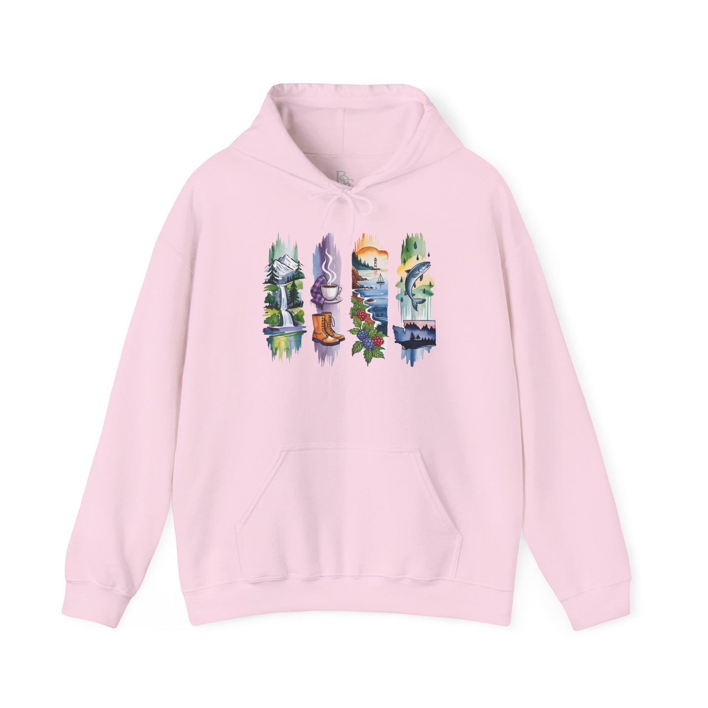 Washington Nature Hoodie – Unisex Sweatshirt for Forest & Coastline Enthusiasts