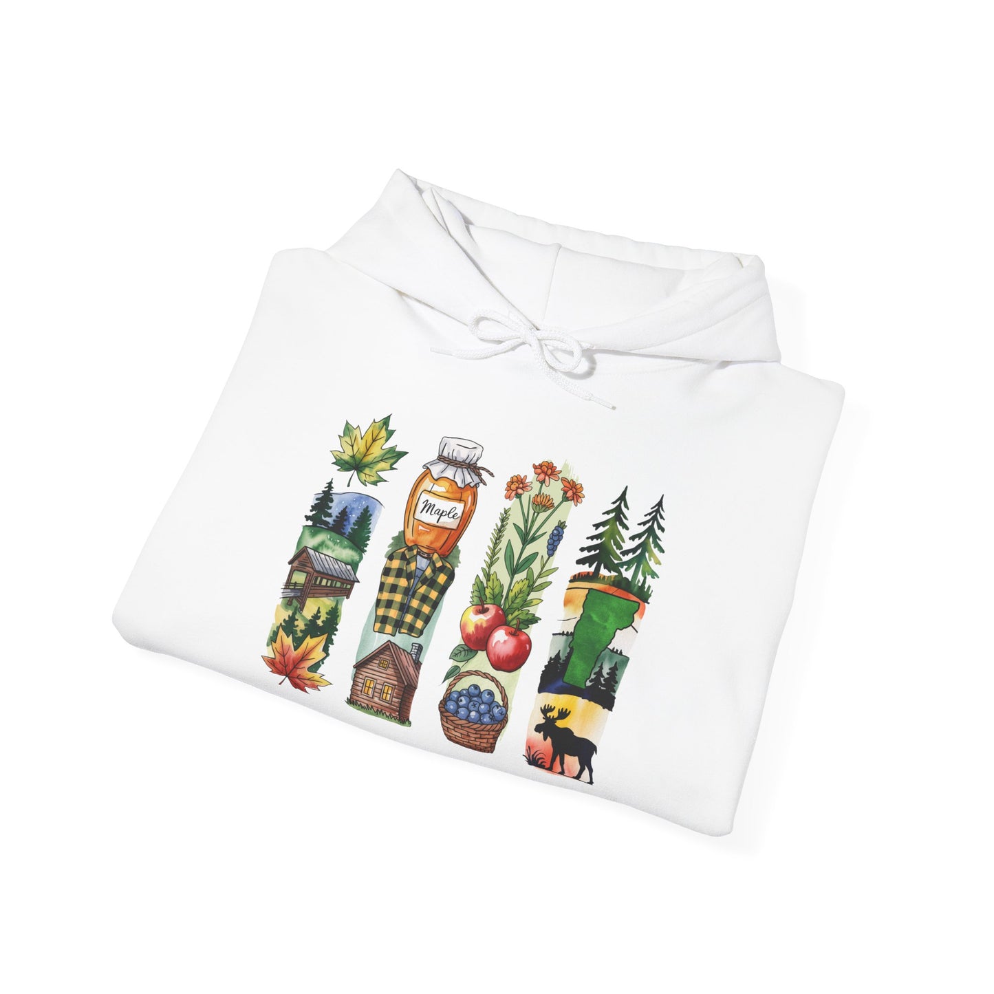 Vermont Nature Hoodie – Unisex Green Mountain State Sweatshirt for Outdoor Lovers & Travelers