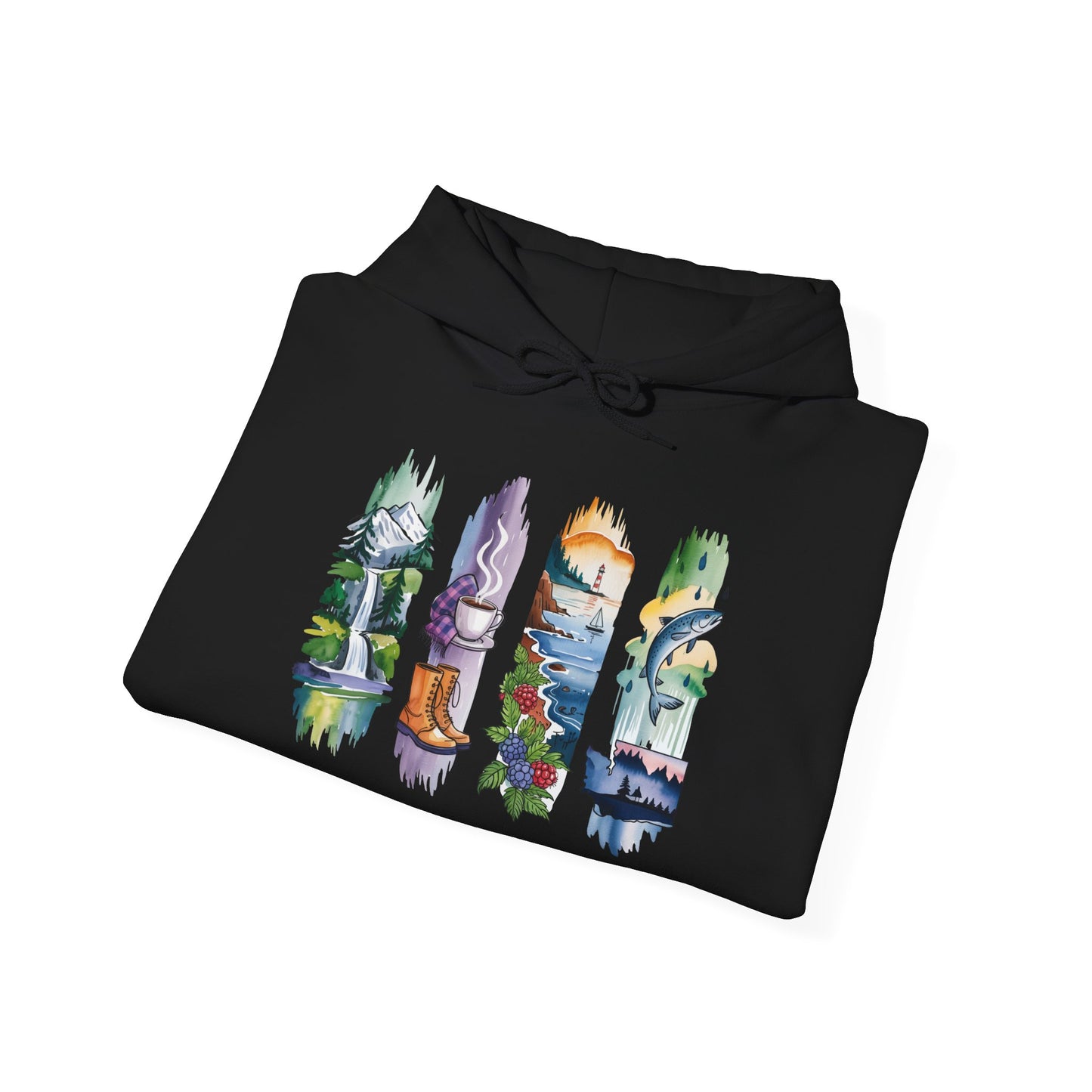 Washington Nature Hoodie – Unisex Sweatshirt for Forest & Coastline Enthusiasts