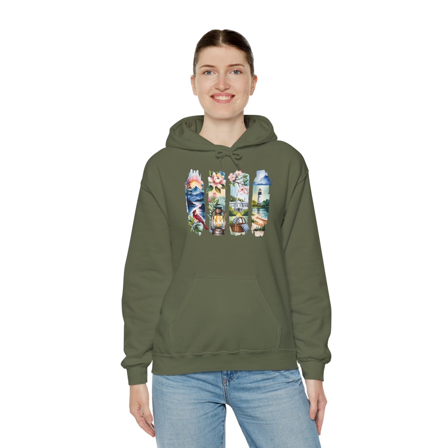 Virginia Nature Hoodie – Unisex Mountains & Lakes Sweatshirt for Outdoor Enthusiasts