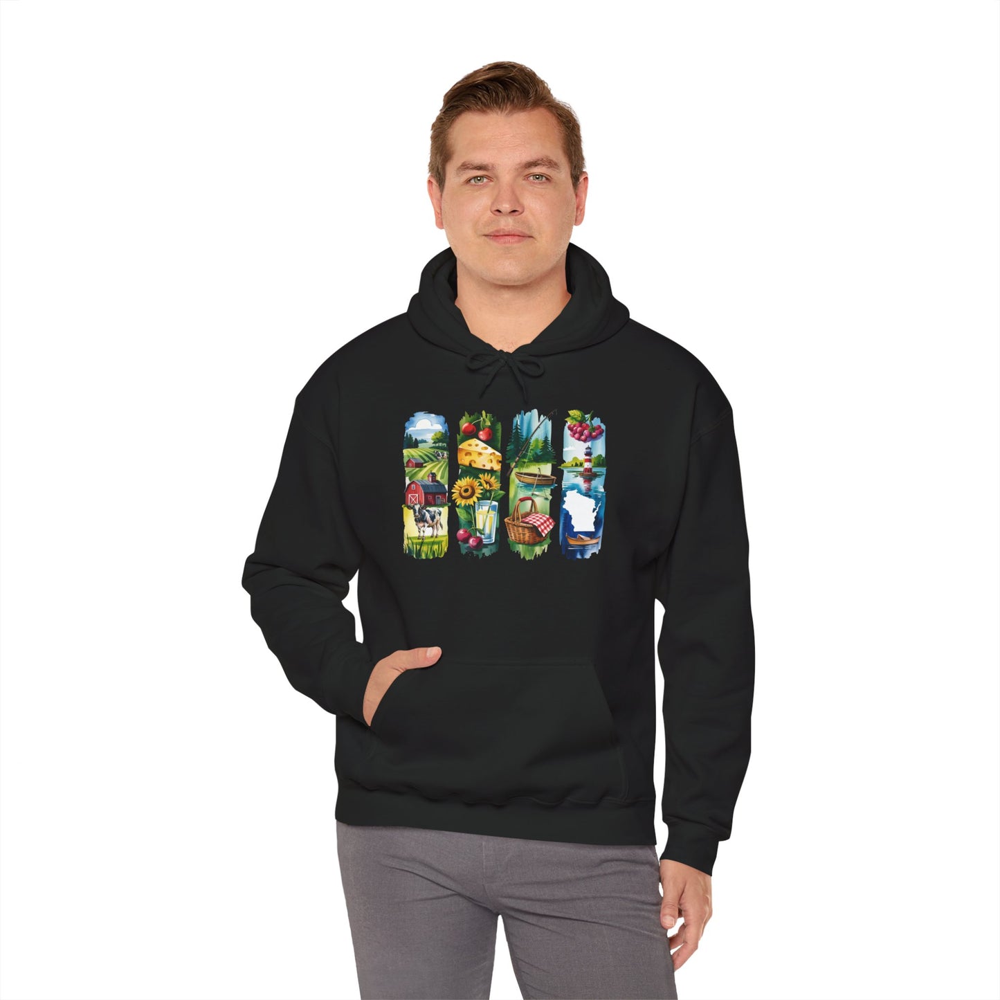 Wisconsin Nature Hoodie – Unisex Sweatshirt with Sceneries for Midwest Outdoor Lovers