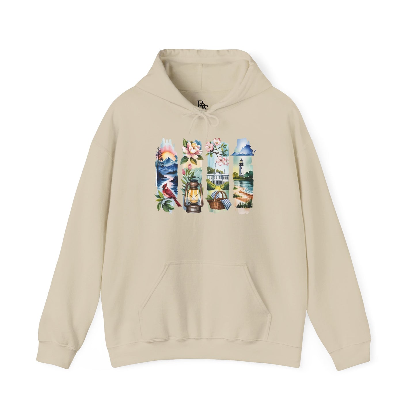 Virginia Nature Hoodie – Unisex Mountains & Lakes Sweatshirt for Outdoor Enthusiasts