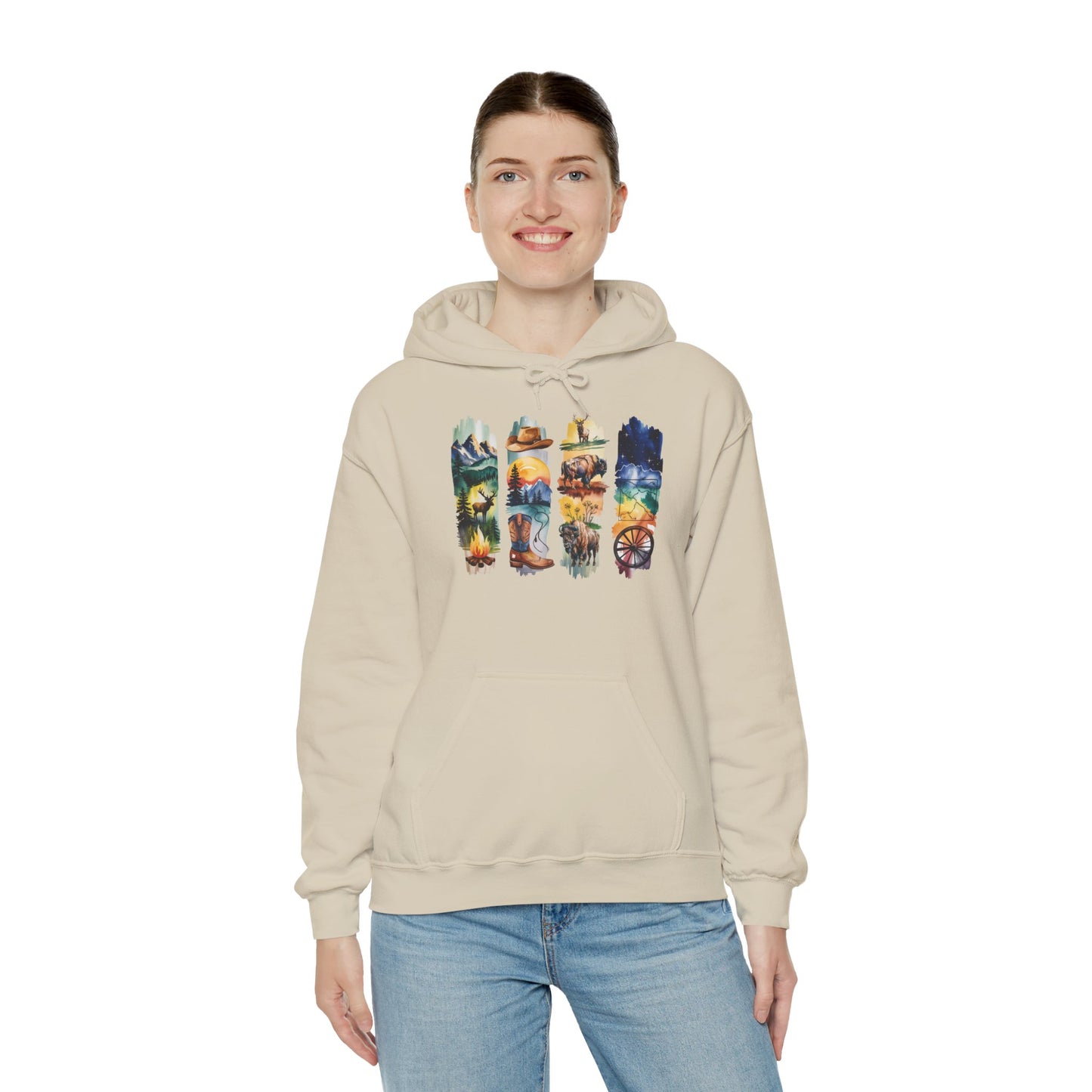 Wyoming Nature Hoodie – Unisex Scenic Nature Sweatshirt for Outdoor Lovers