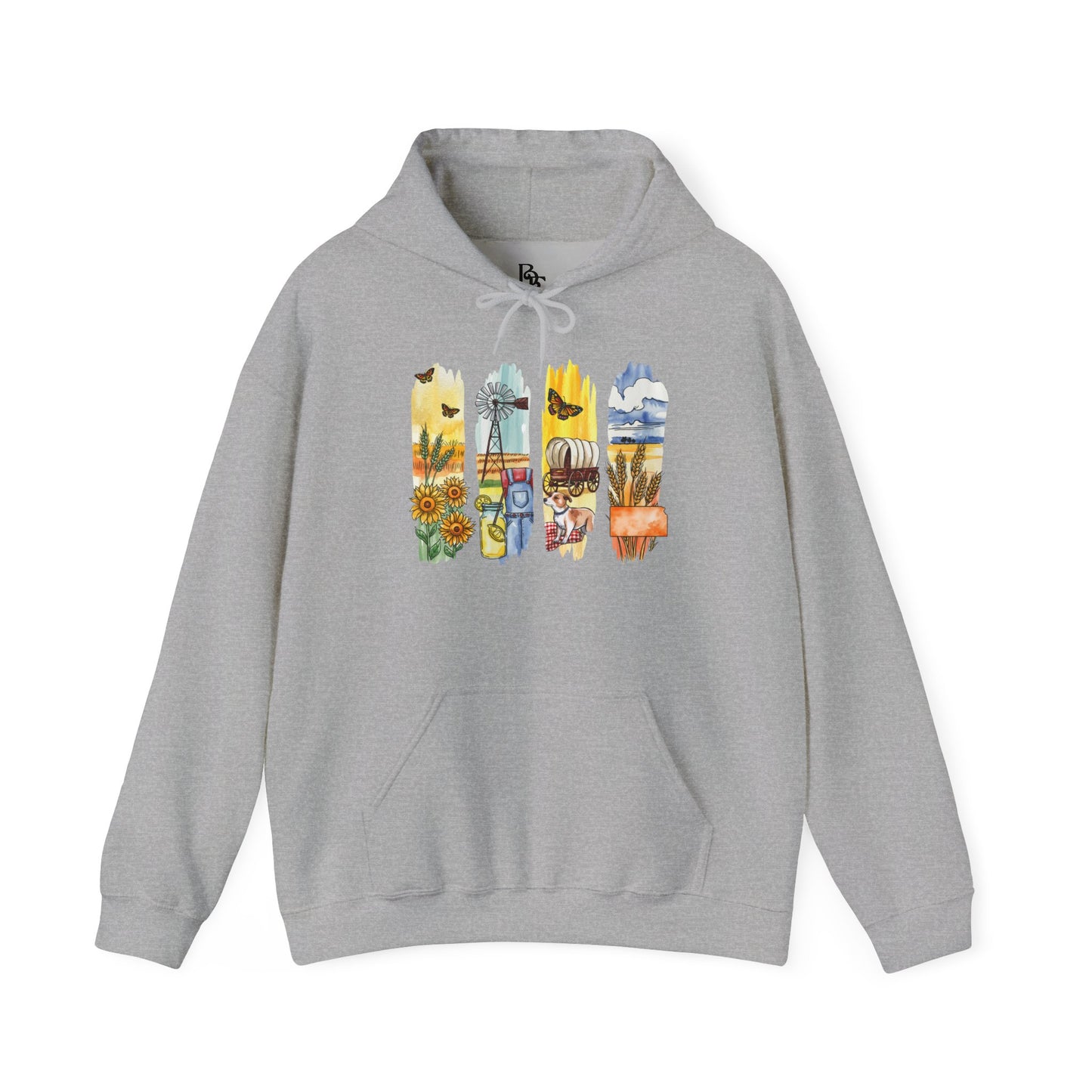 Kansas Nature Hoodie – Unisex Sweatshirt for Prairie & Sky Lovers