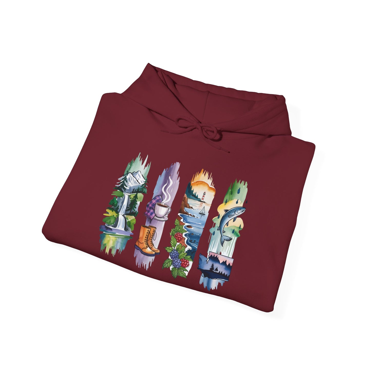 Washington Nature Hoodie – Unisex Sweatshirt for Forest & Coastline Enthusiasts
