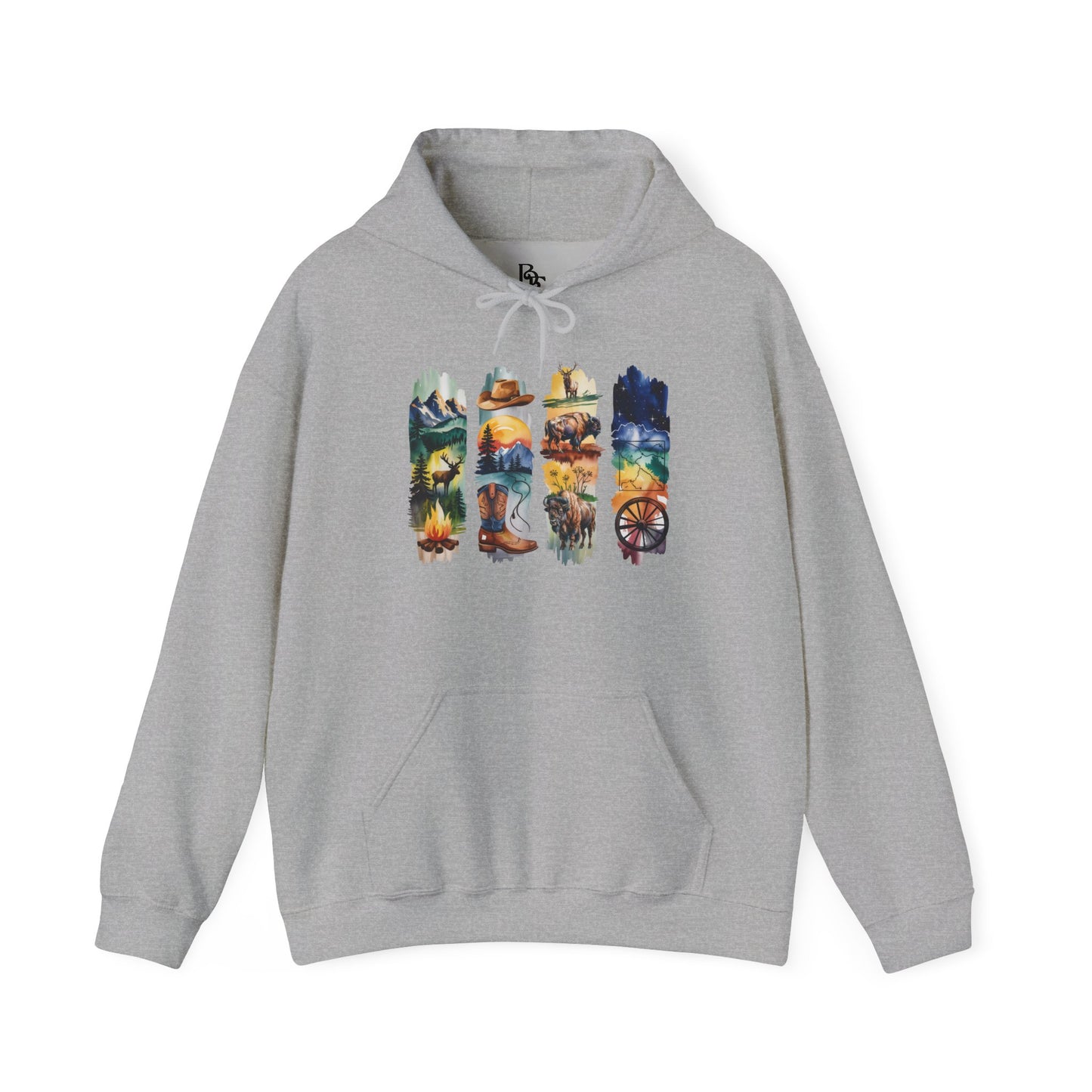 Wyoming Nature Hoodie – Unisex Scenic Nature Sweatshirt for Outdoor Lovers